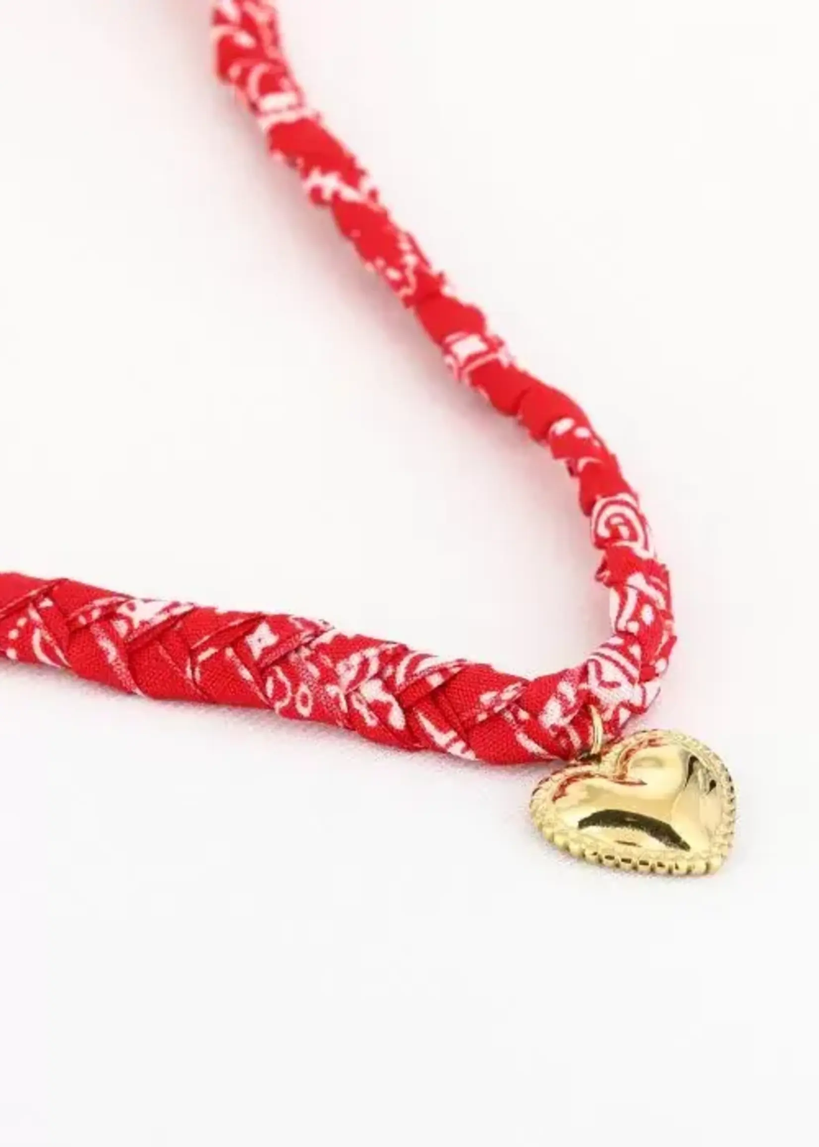 Flo Boutique Gevlochten bandana ketting bedel