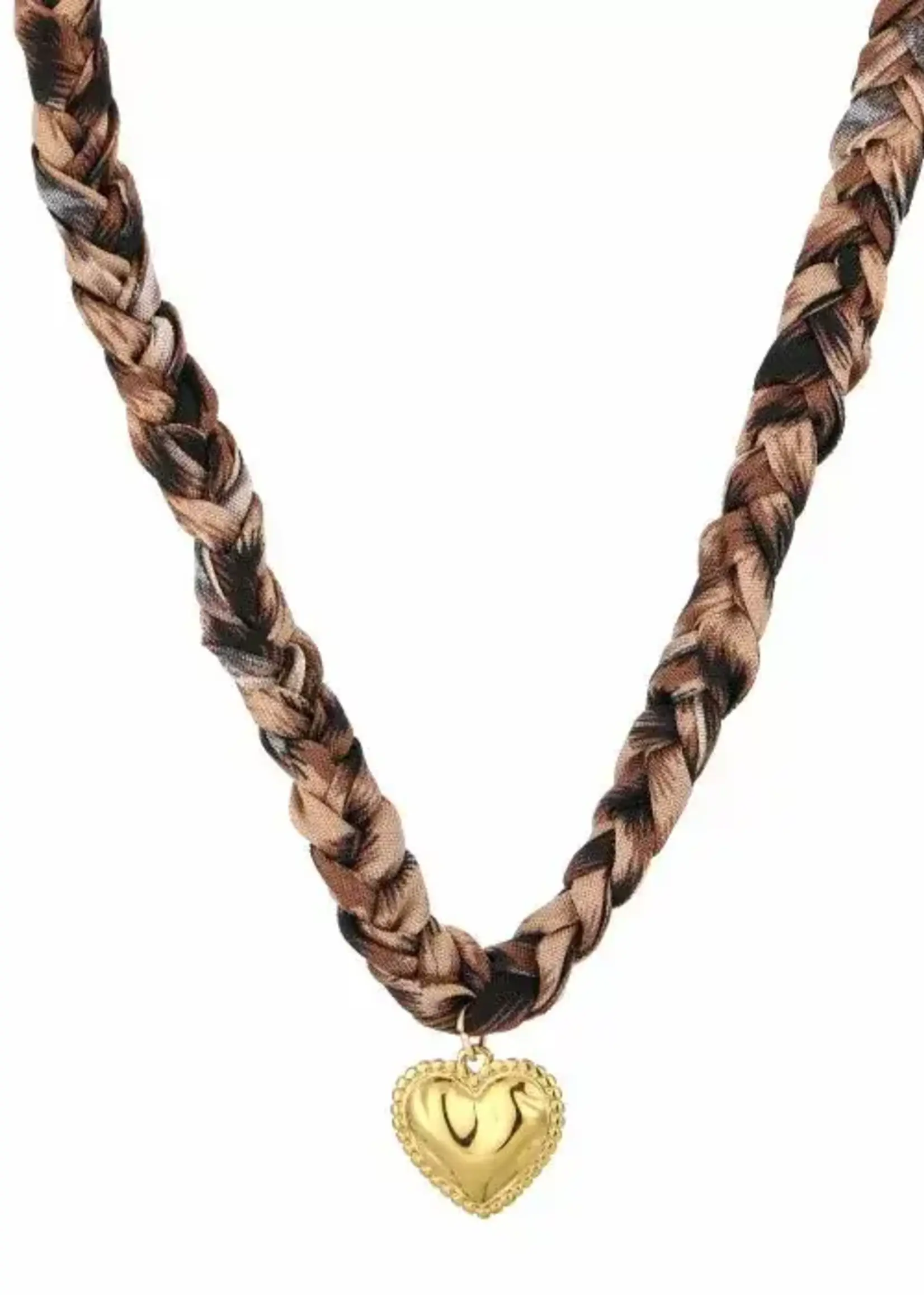 Flo Boutique Gevlochten bandana ketting bedel