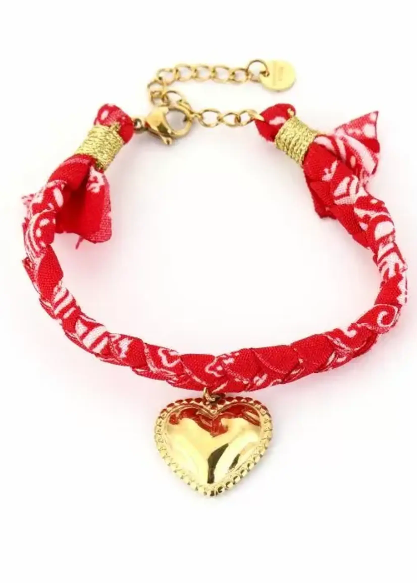 Flo Boutique Gevlochten bandana armband bedel