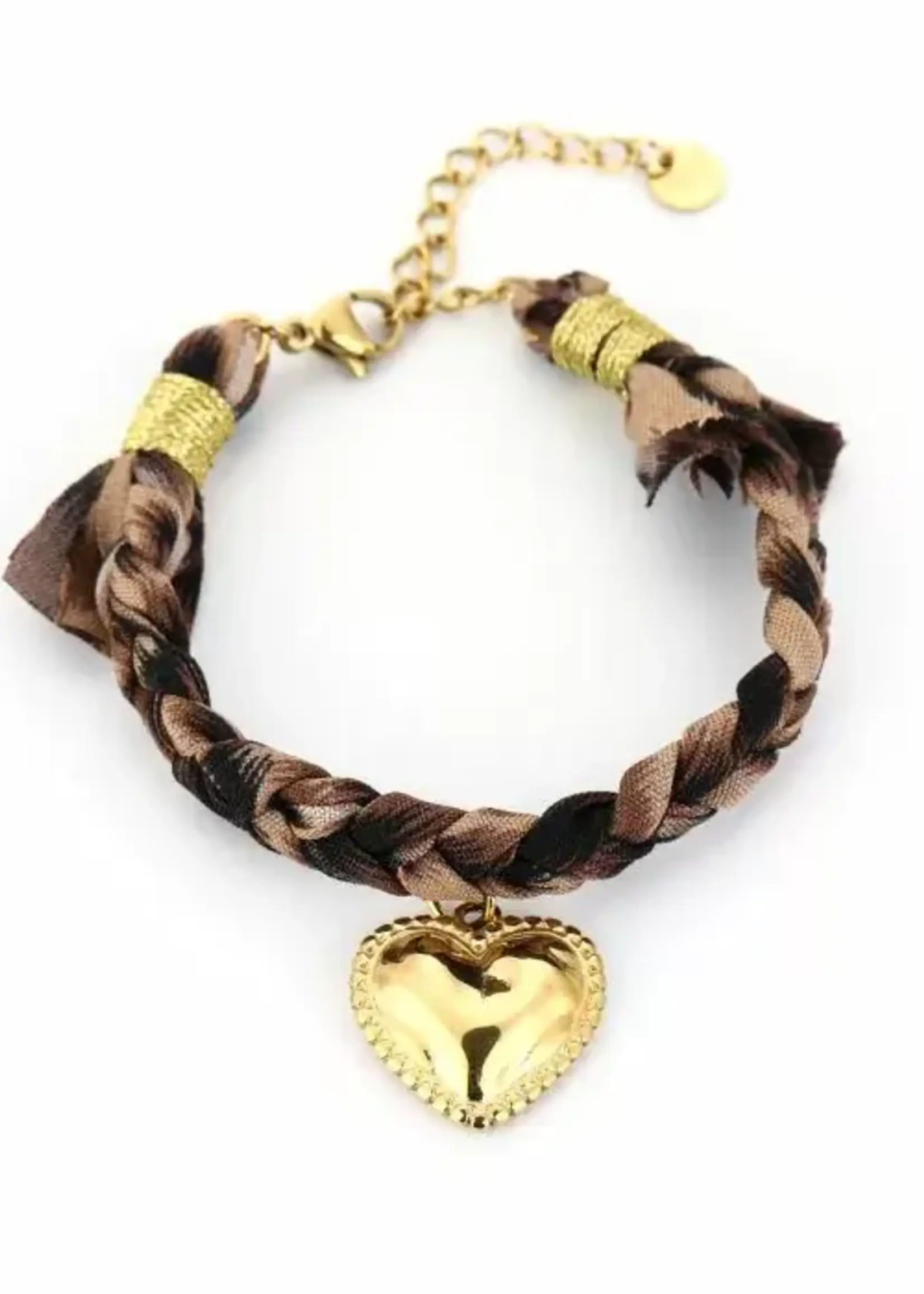 Flo Boutique Gevlochten bandana armband bedel