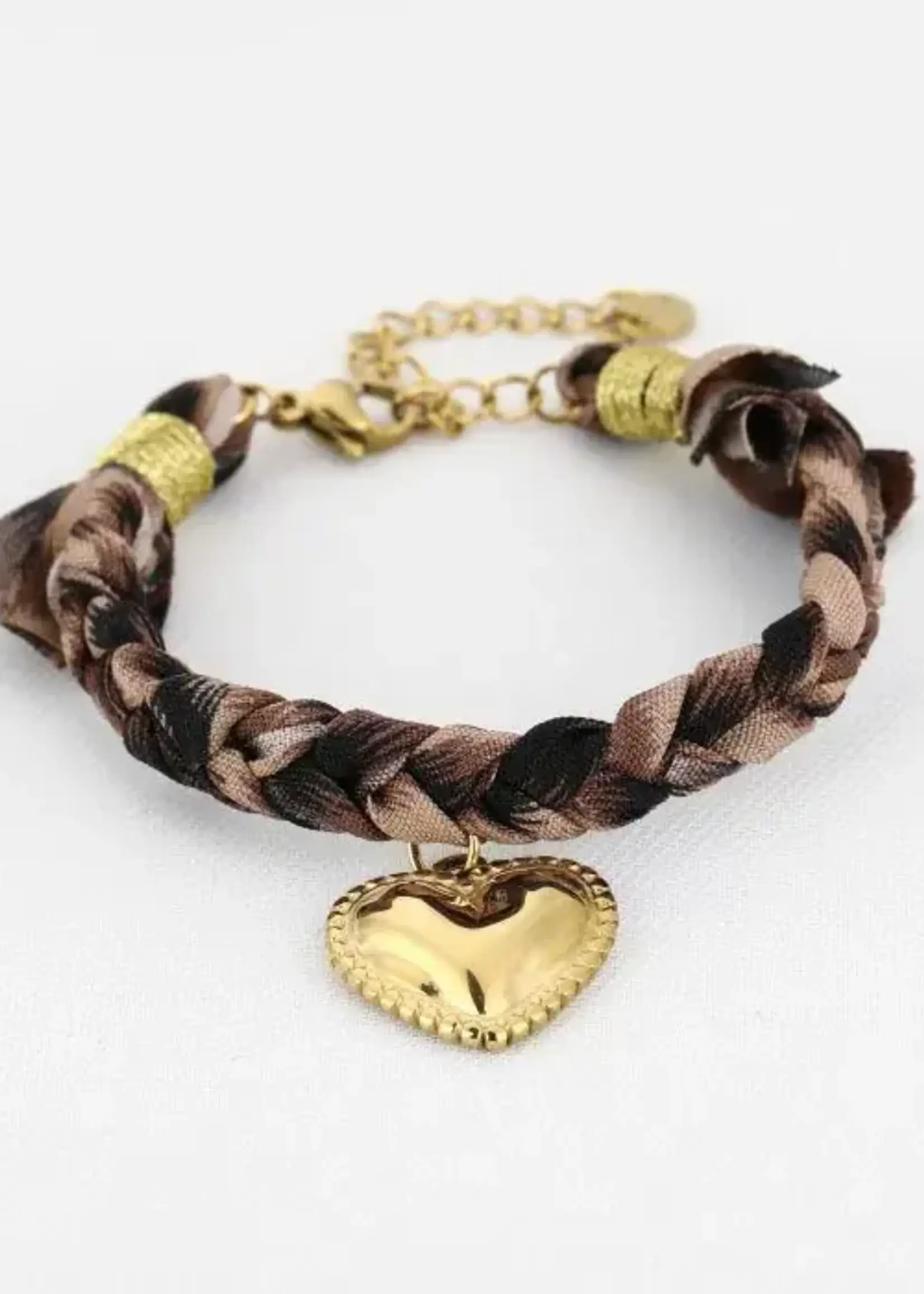 Flo Boutique Gevlochten bandana armband bedel