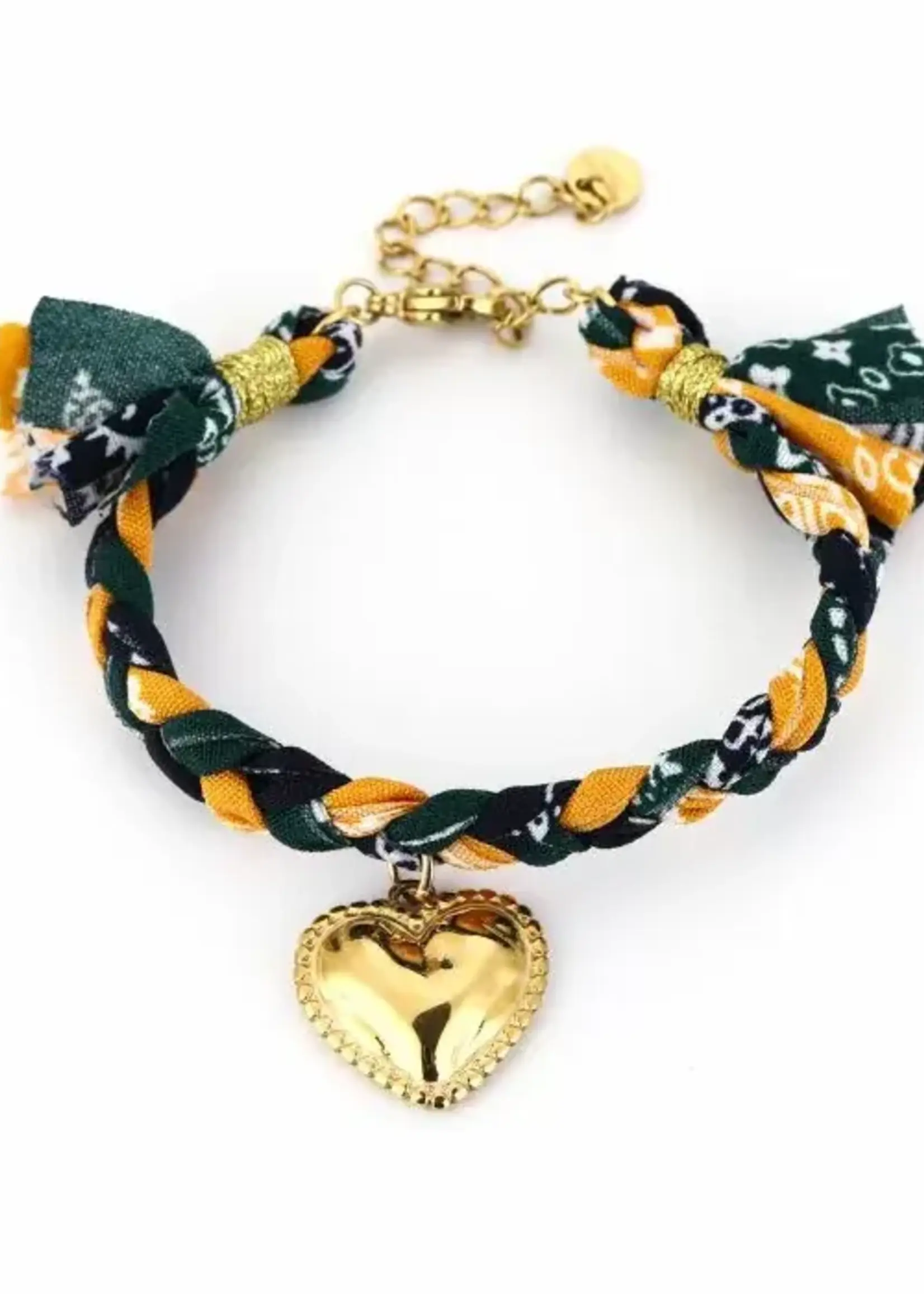 Flo Boutique Gevlochten bandana armband bedel