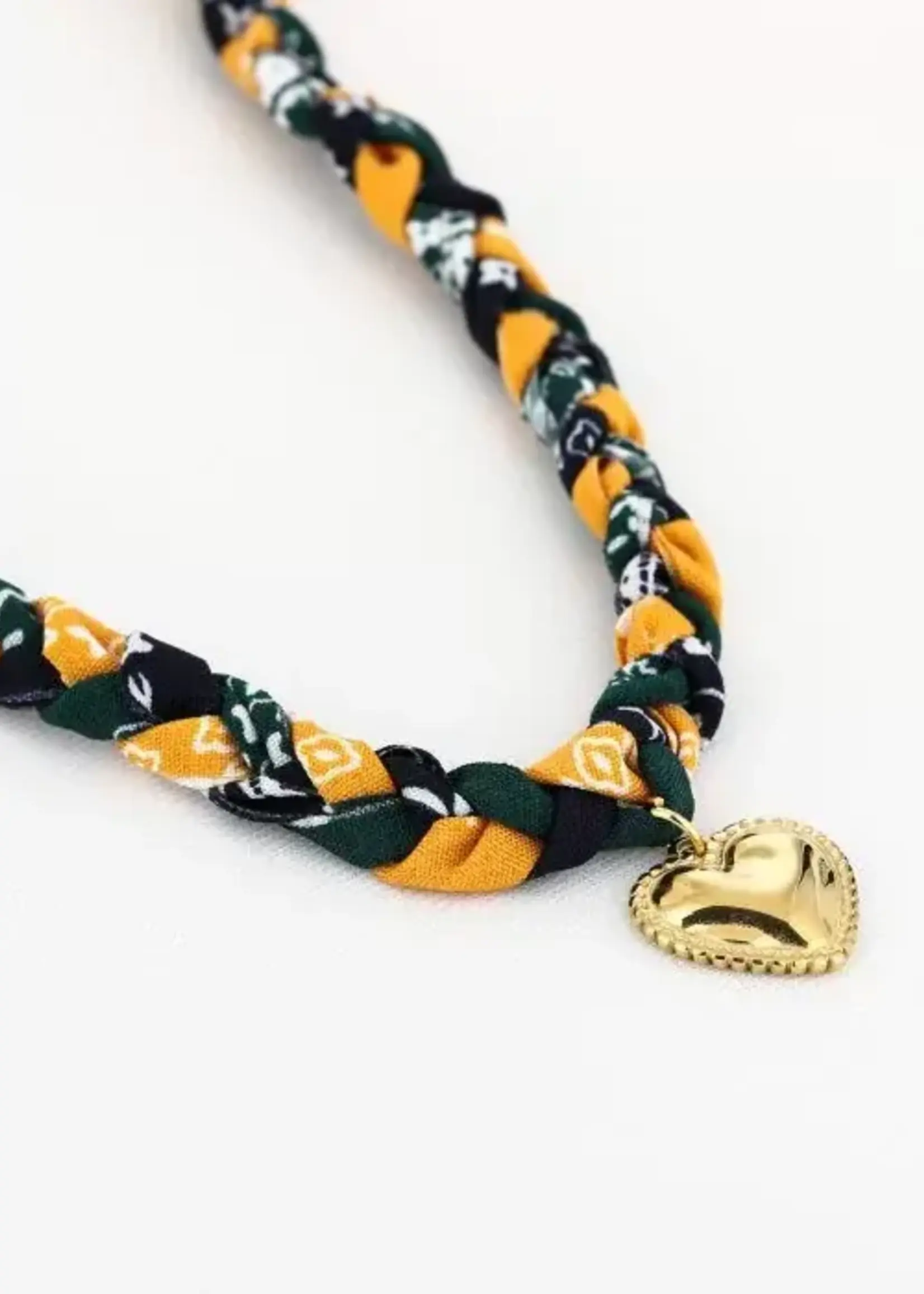 Flo Boutique Gevlochten bandana ketting bedel