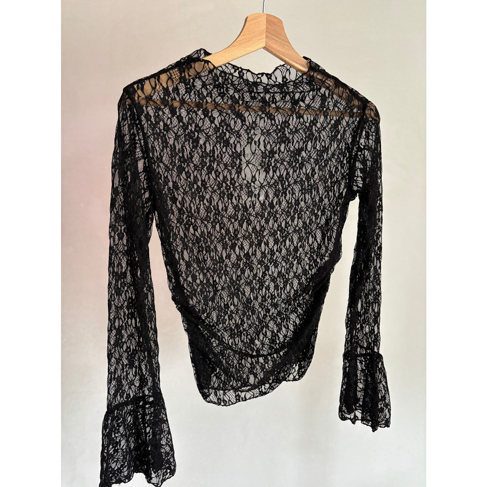 Flo Boutique Lace top  Lacey Black Wide Sleeve