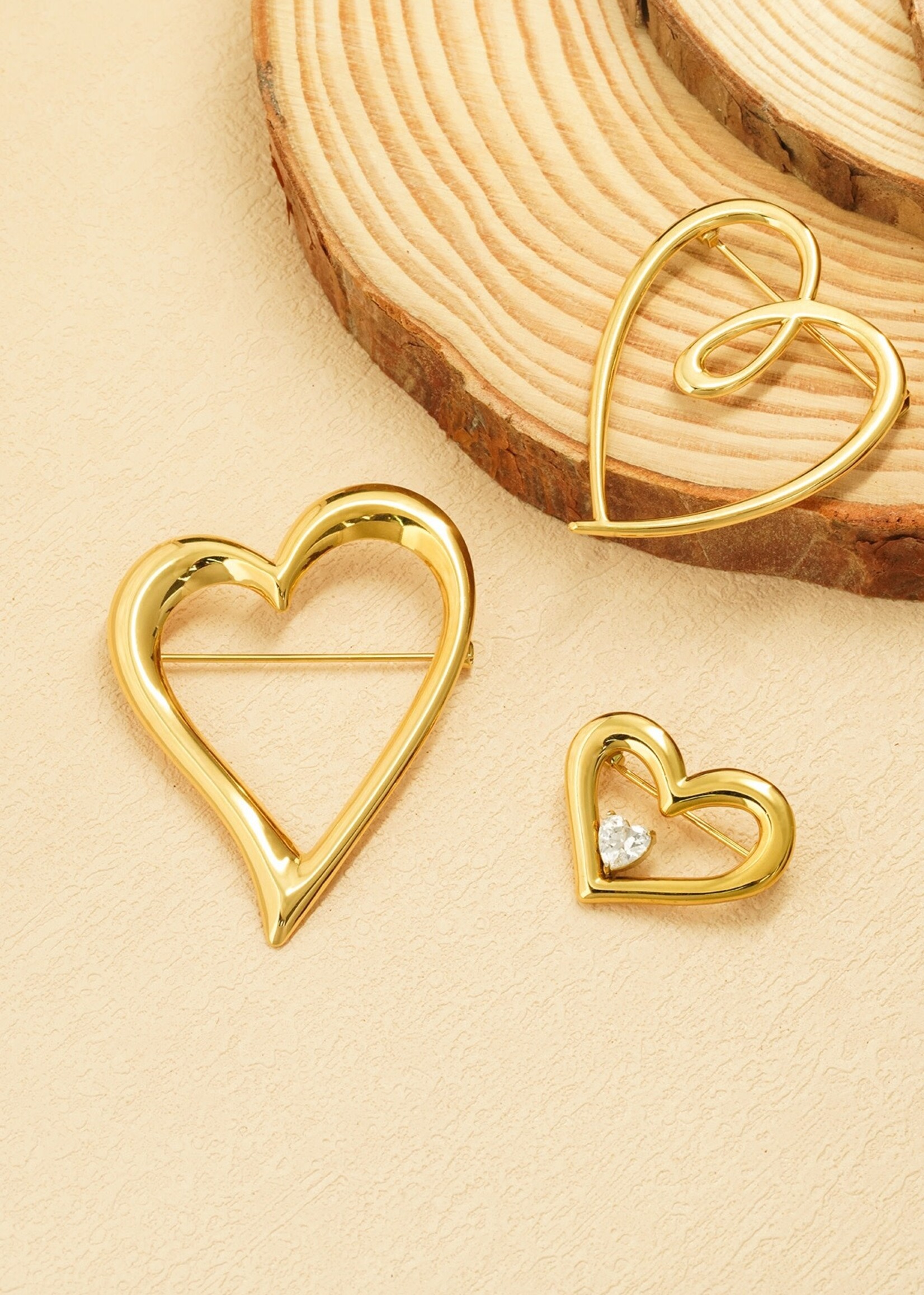 More the Firm Broche Bling Heart