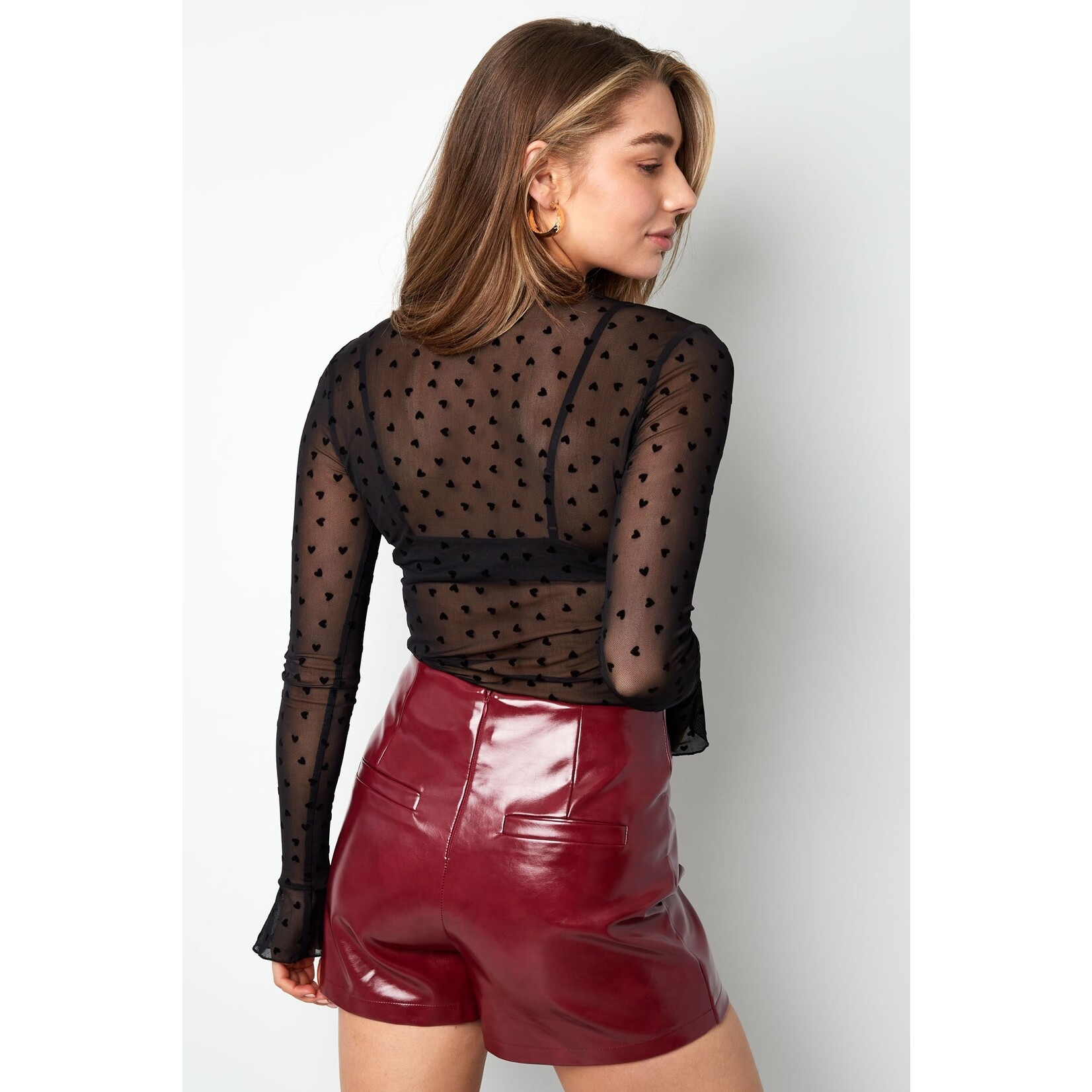 Flo Boutique Mesh Top Love Soul Black