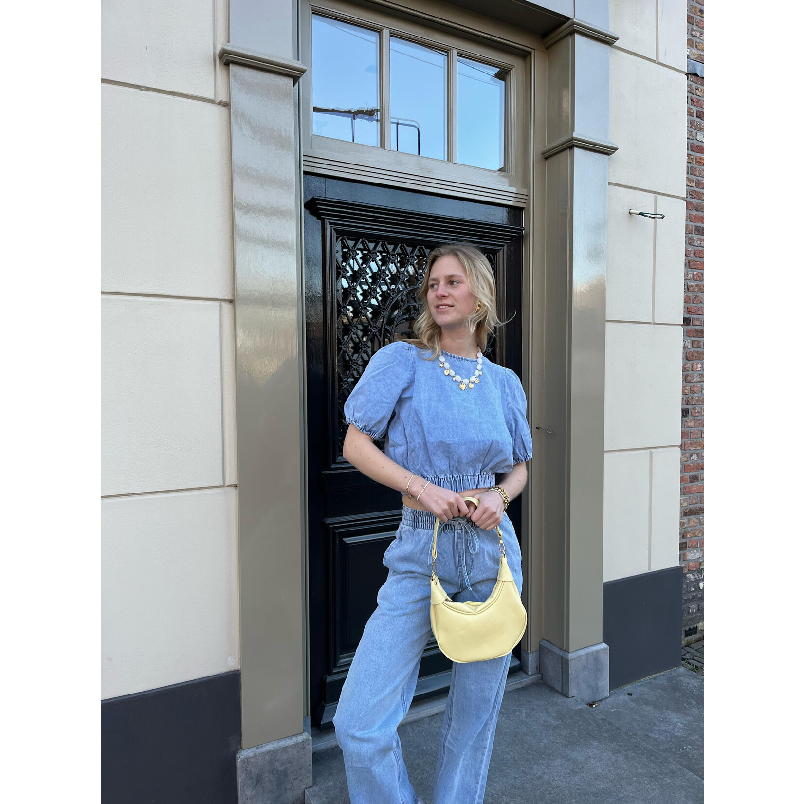 Flo Boutique Denim top Rosy