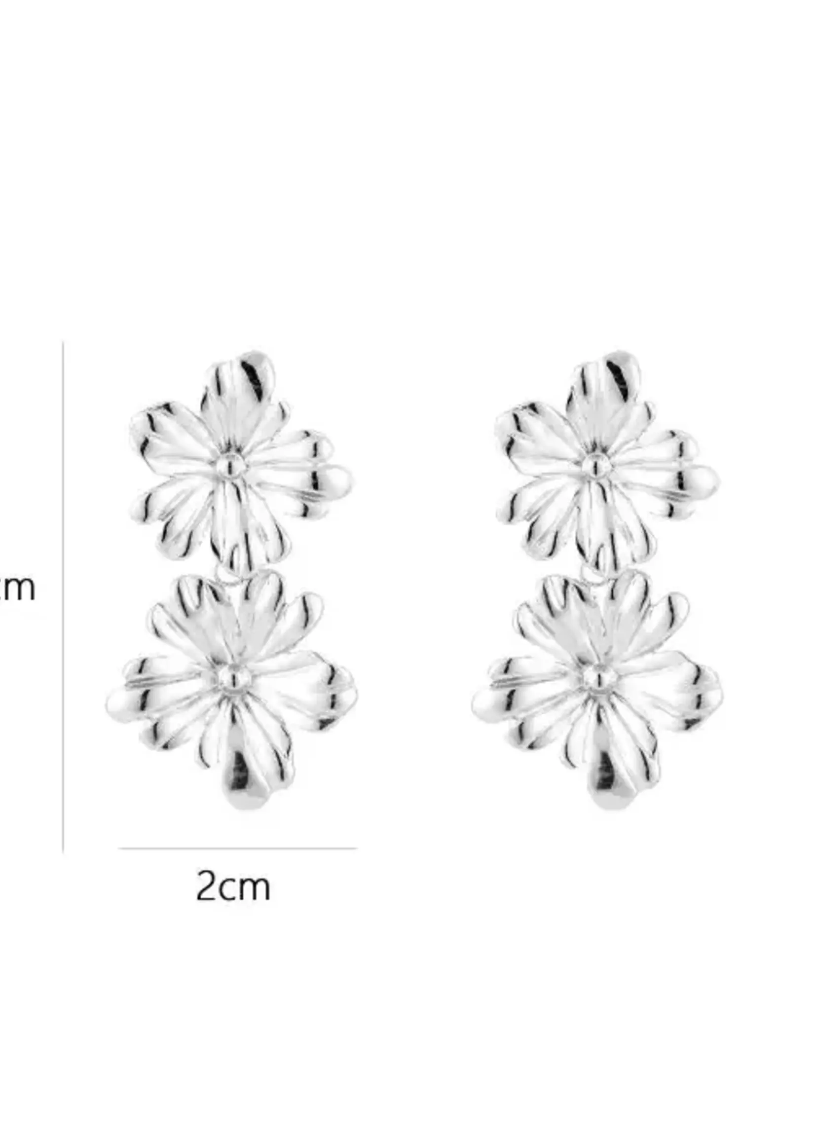 Flo Boutique Oorbellen Flowers Zilver