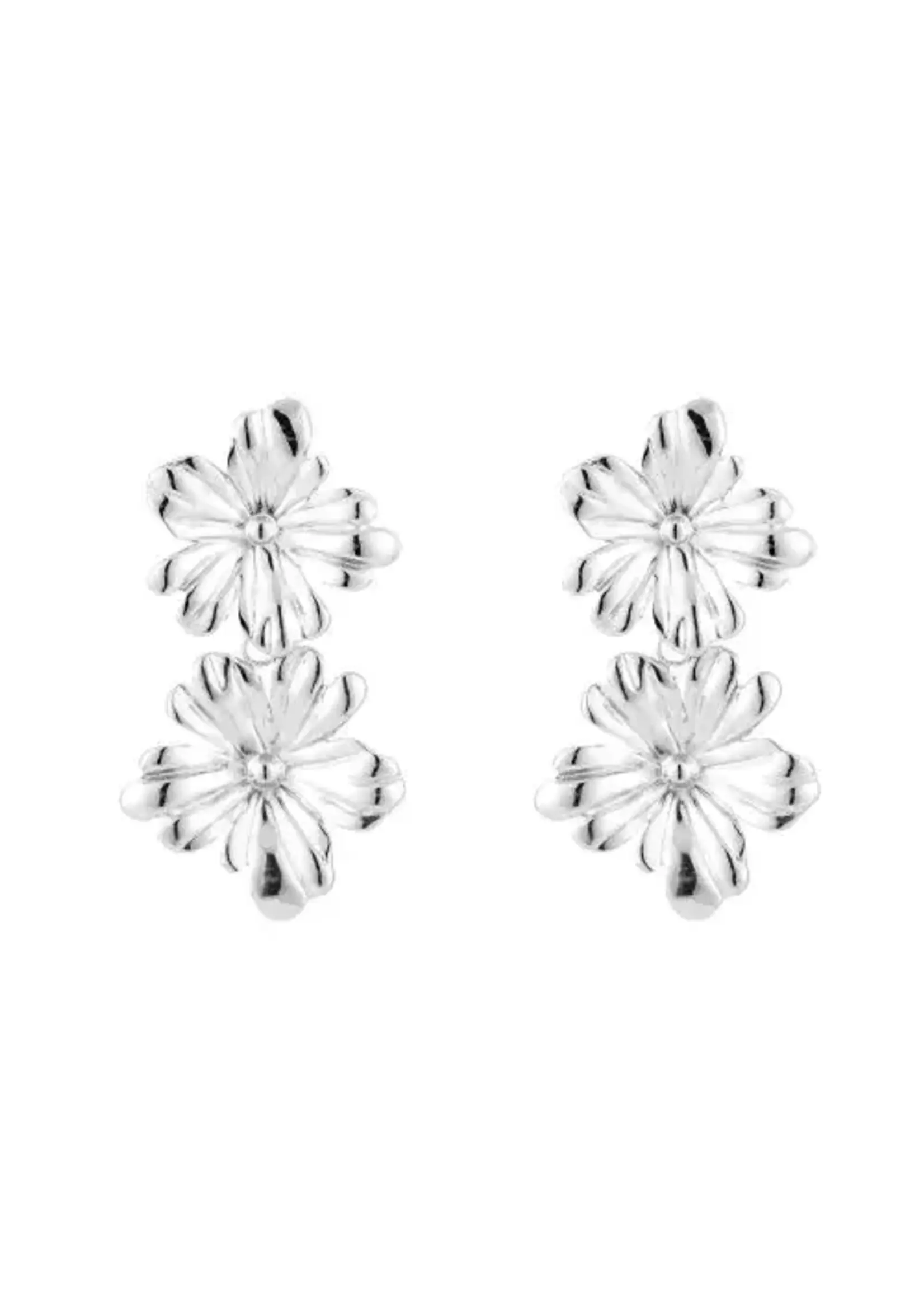 More the Firm Oorbellen Flowers Zilver