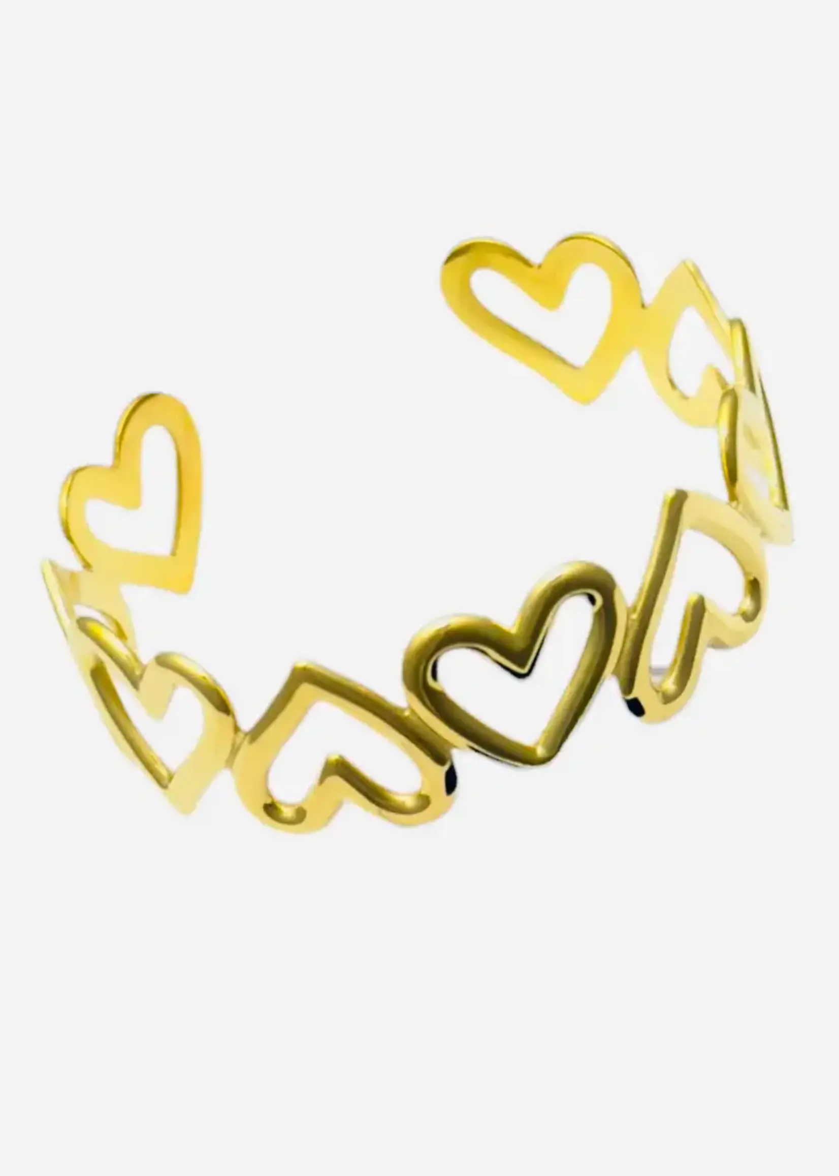 Flo Boutique Big Heart Bangle goud