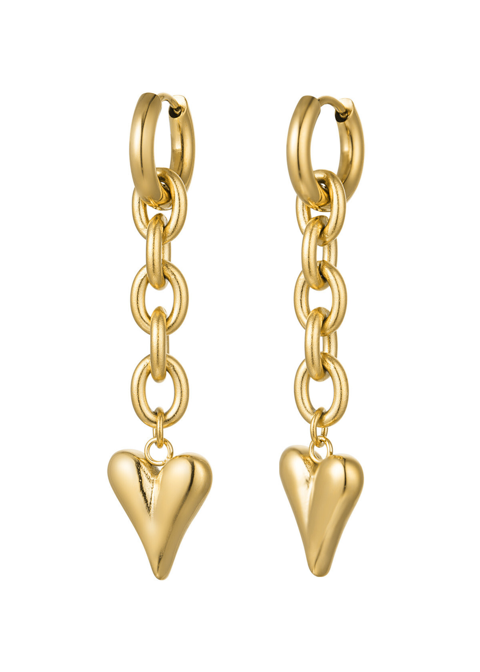 Flo Boutique Oorbellen linked heart