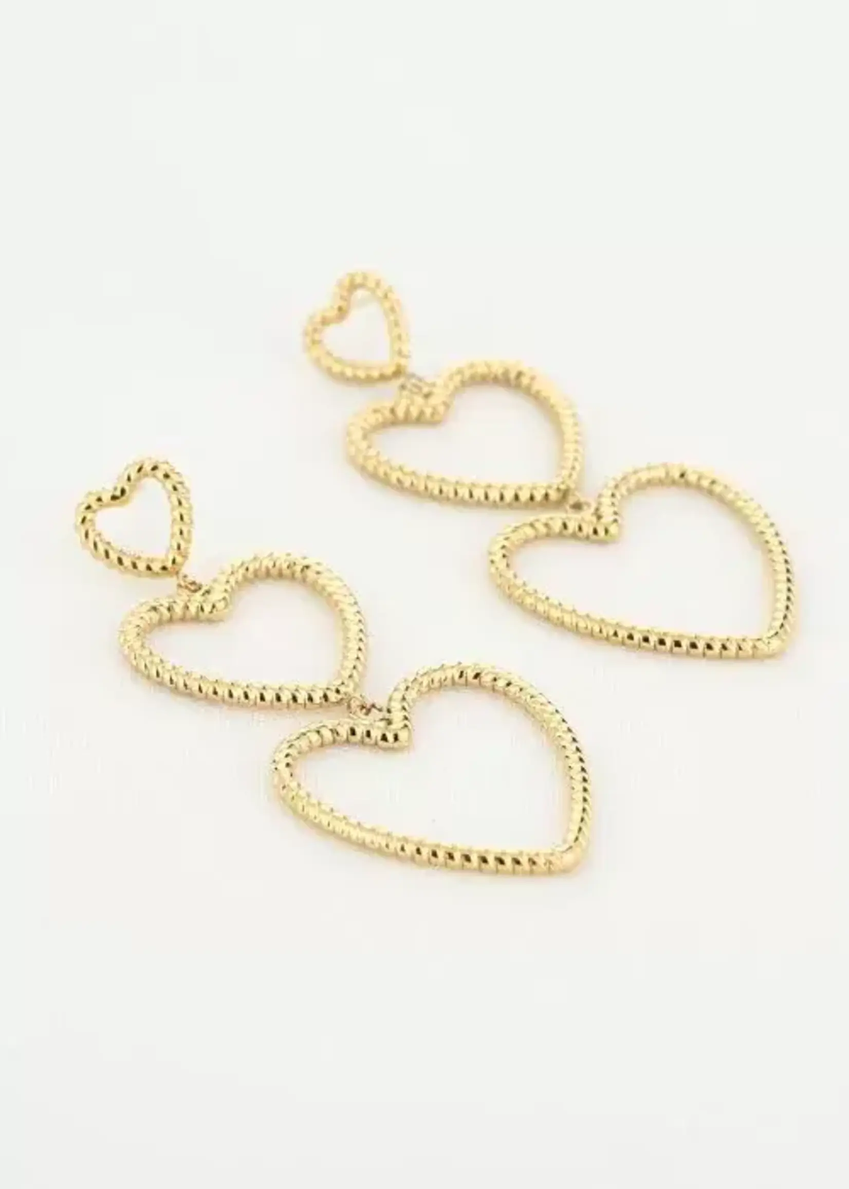 More the Firm Oorbellen Triple hearts