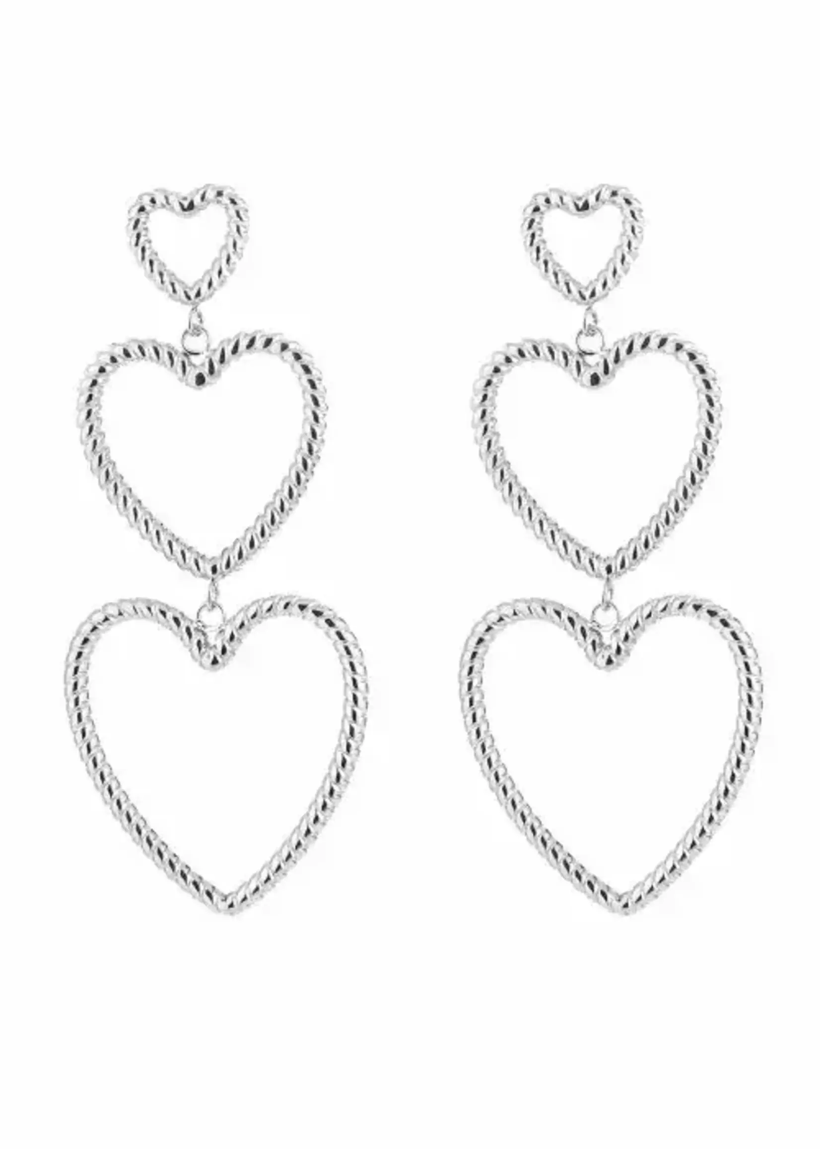 More the Firm Oorbellen Triple hearts