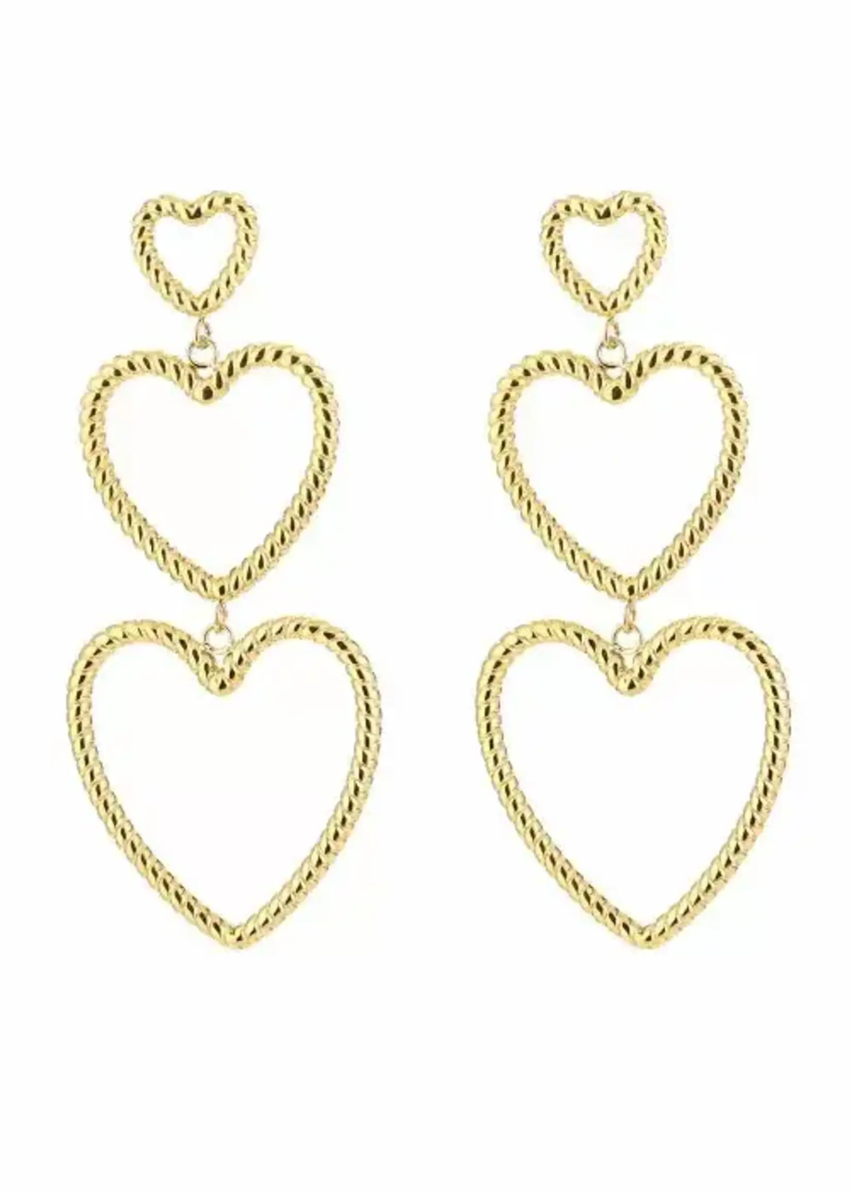 More the Firm Oorbellen Triple hearts