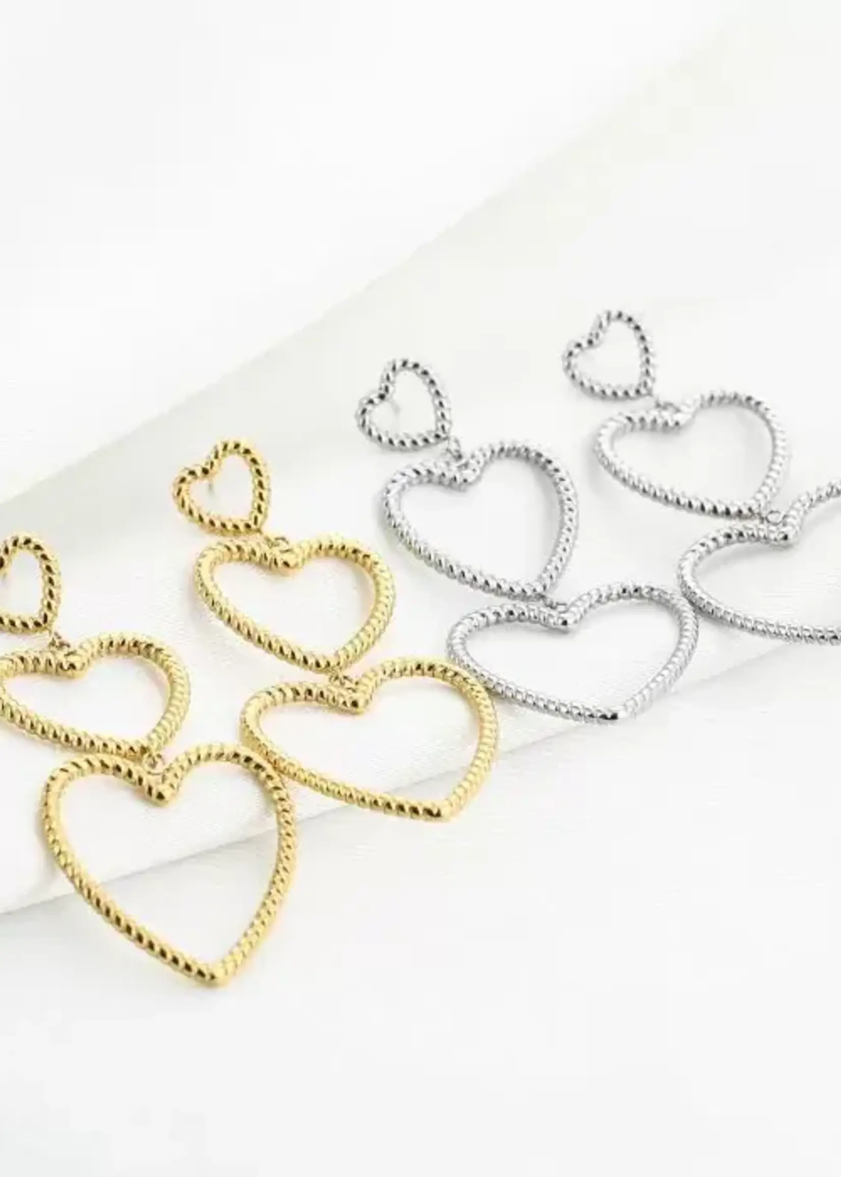 More the Firm Oorbellen Triple hearts