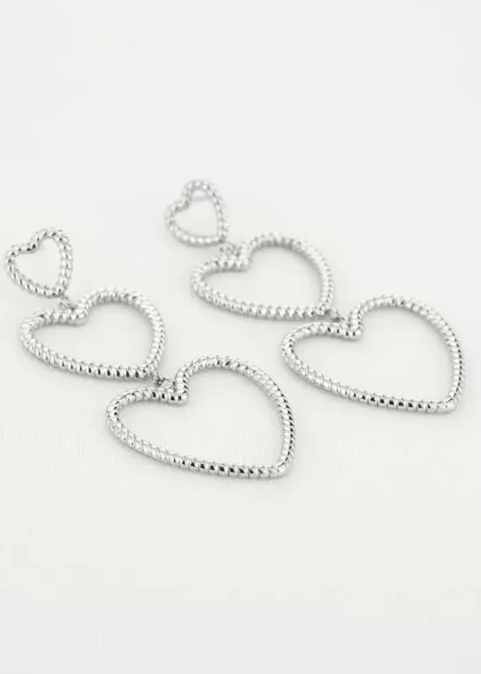 More the Firm Oorbellen Triple hearts