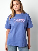Flo Boutique T-shirt Pardon my French blue