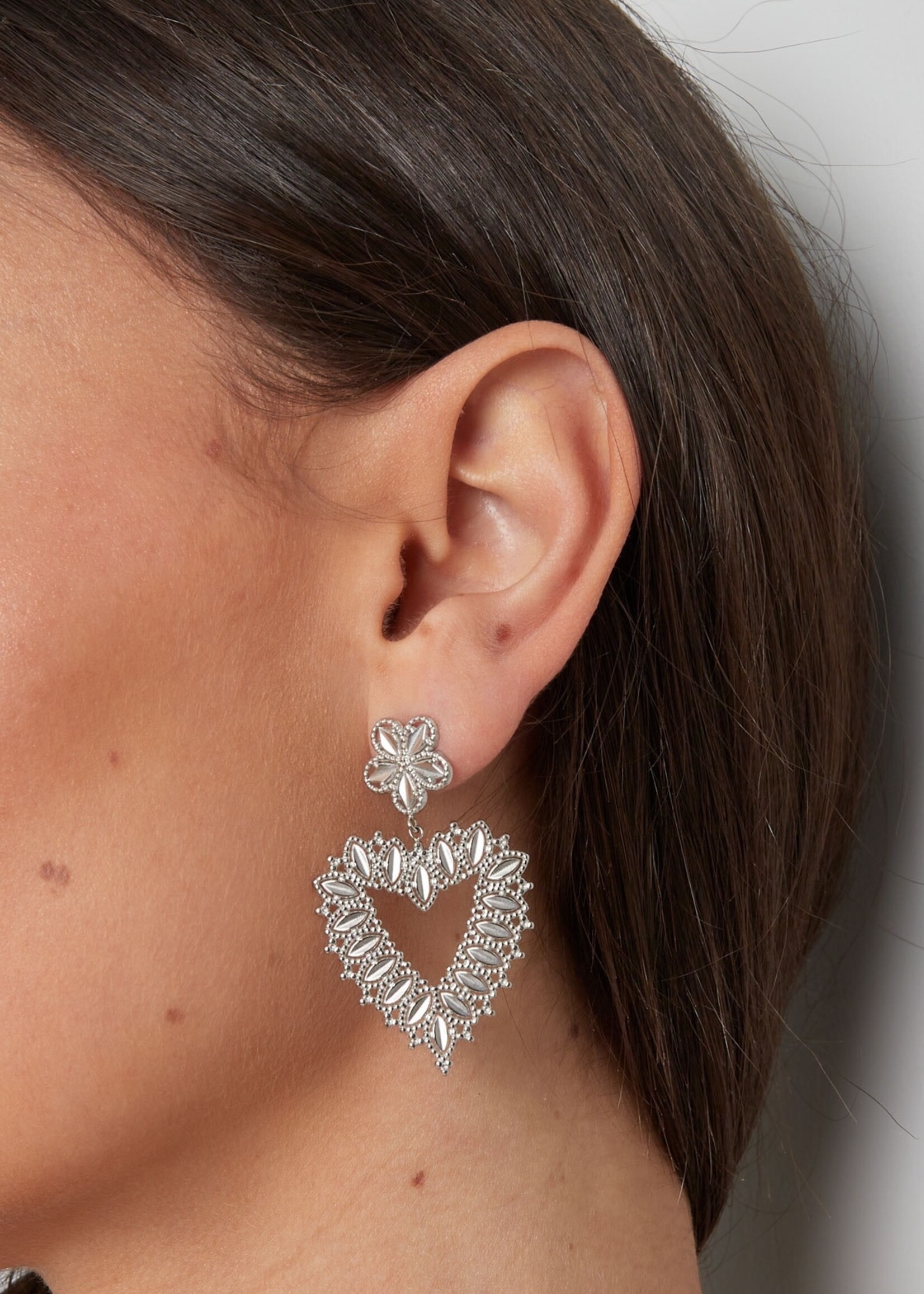 Flo Boutique Flower Heart oorbellen