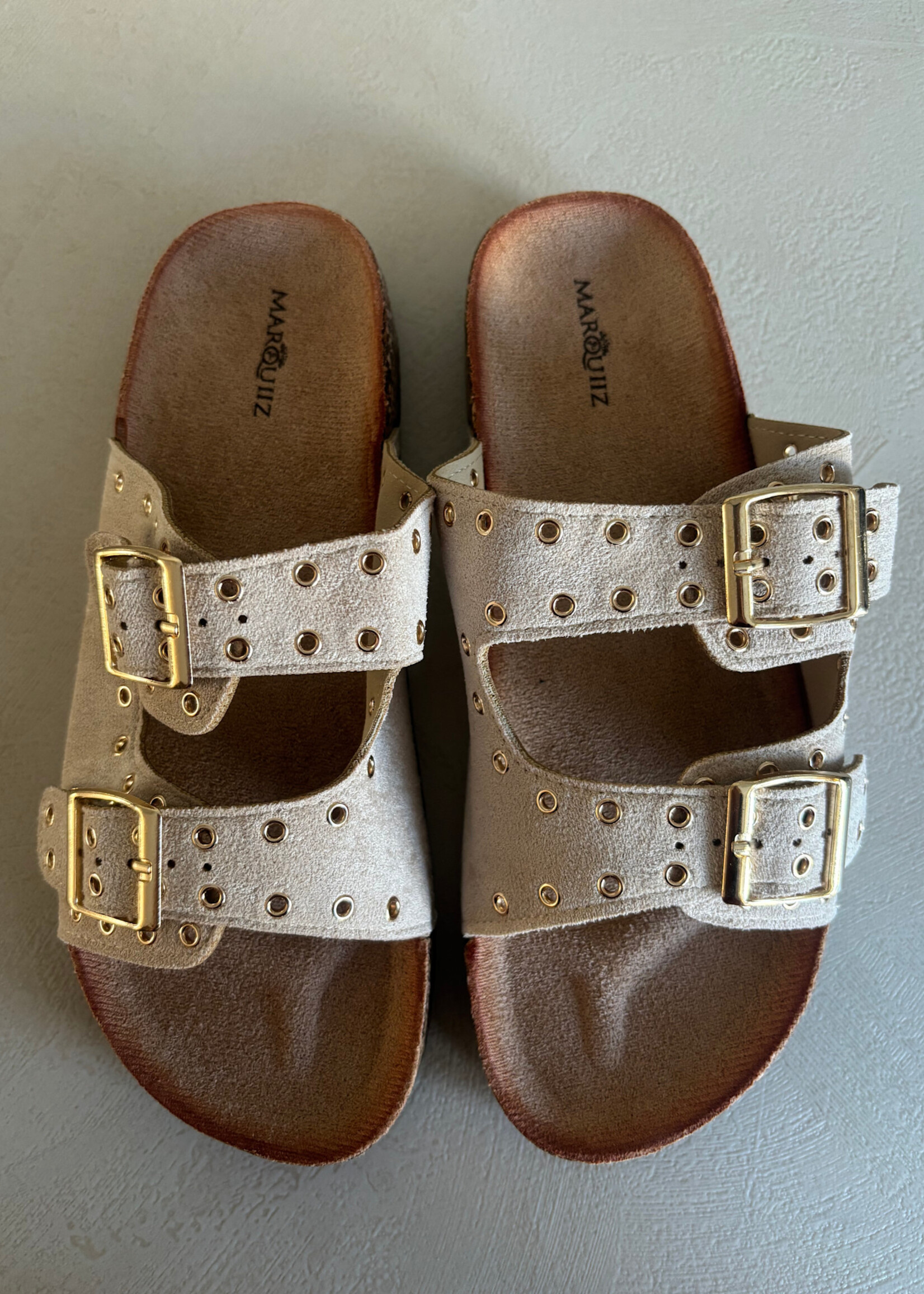 Flo Boutique Slipper studs Gigi Beige