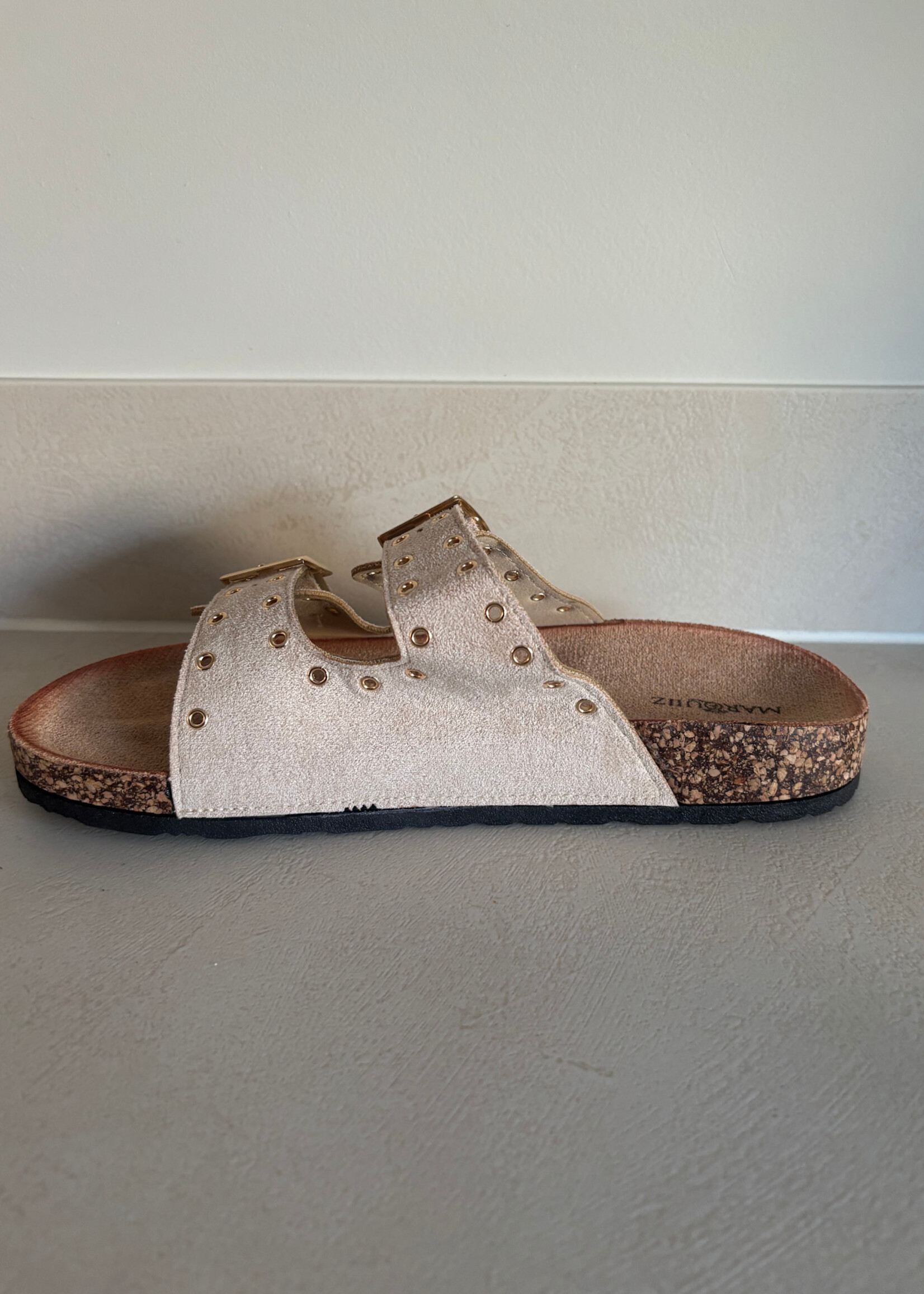 Flo Boutique Slipper studs Gigi Beige