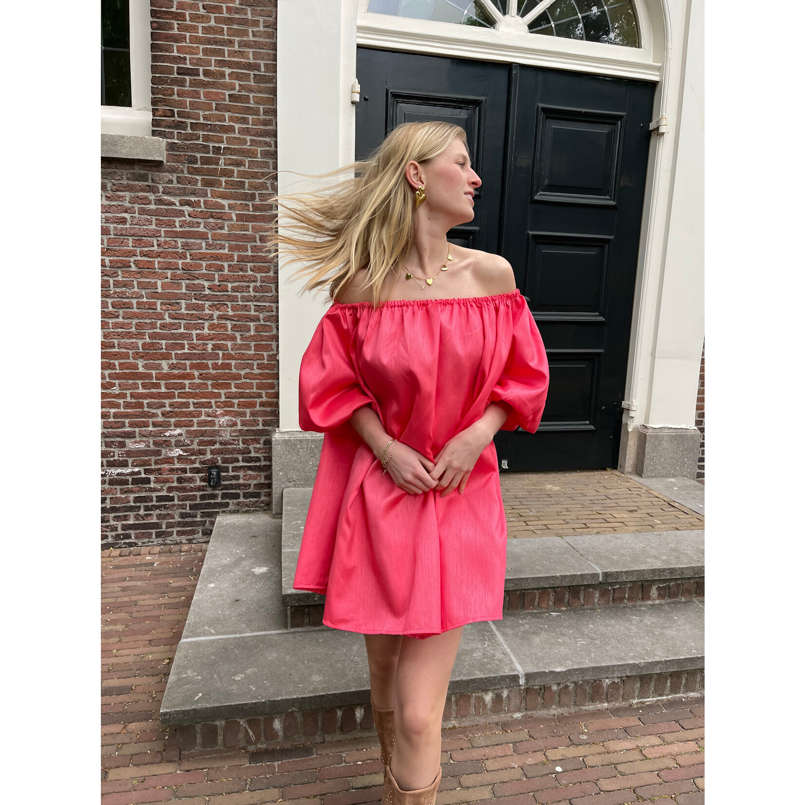 Flo Boutique Jurk Liva Pink