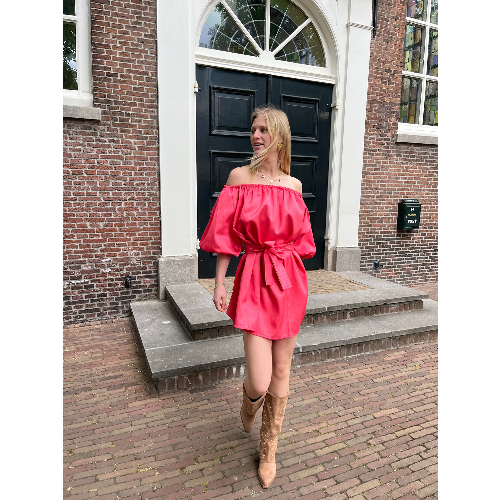 Flo Boutique Jurk Liva Pink