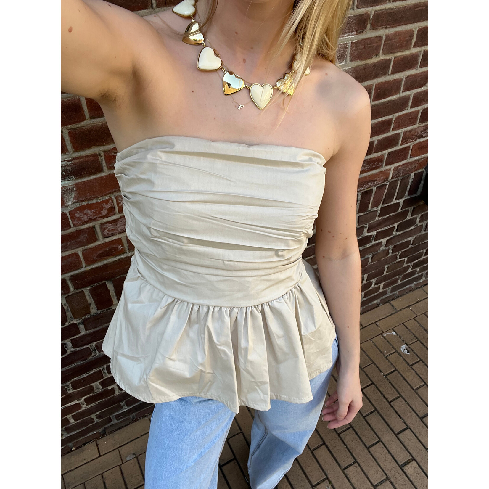 Flo Boutique Strapless Top Sofia Beige