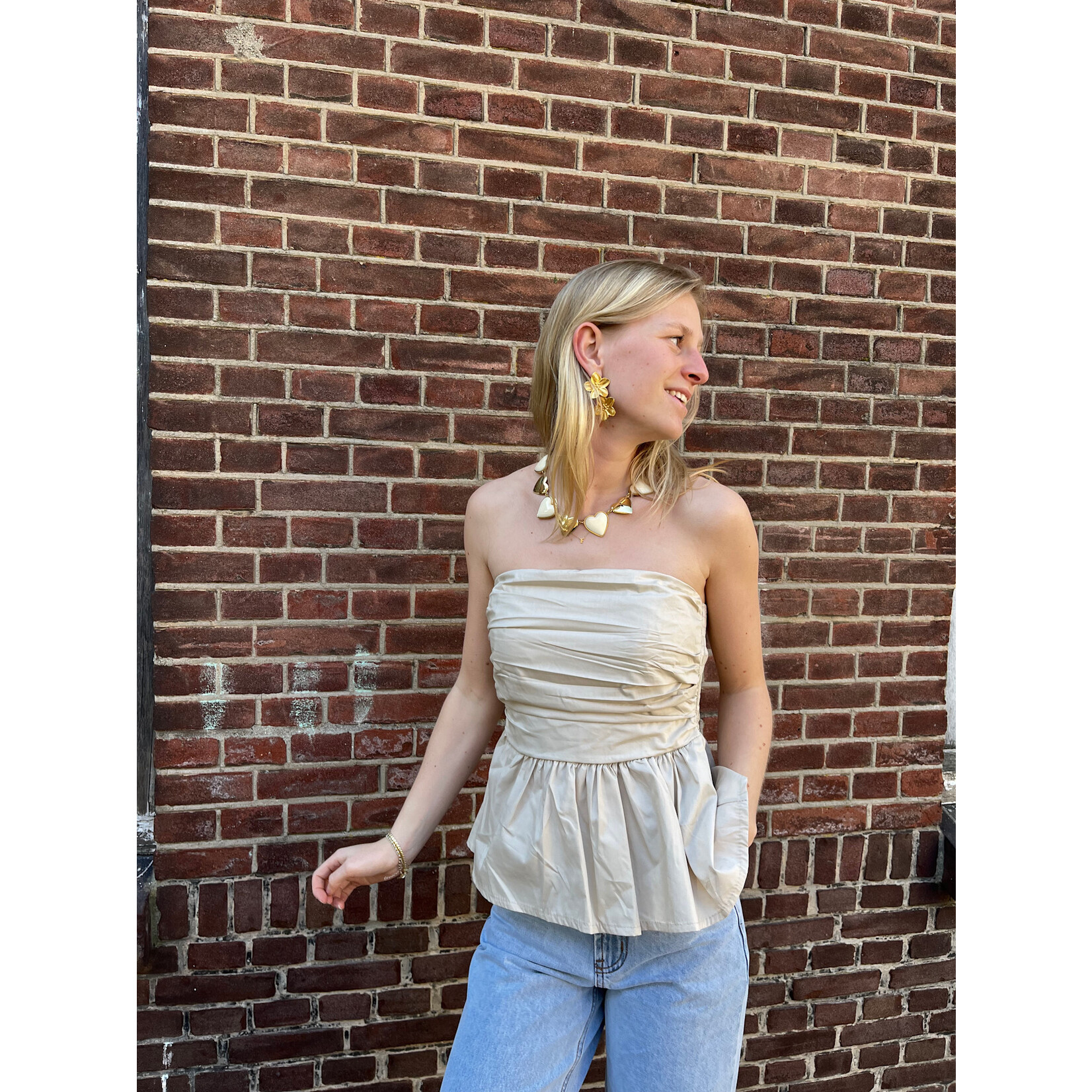 Flo Boutique Strapless Top Sofia Beige