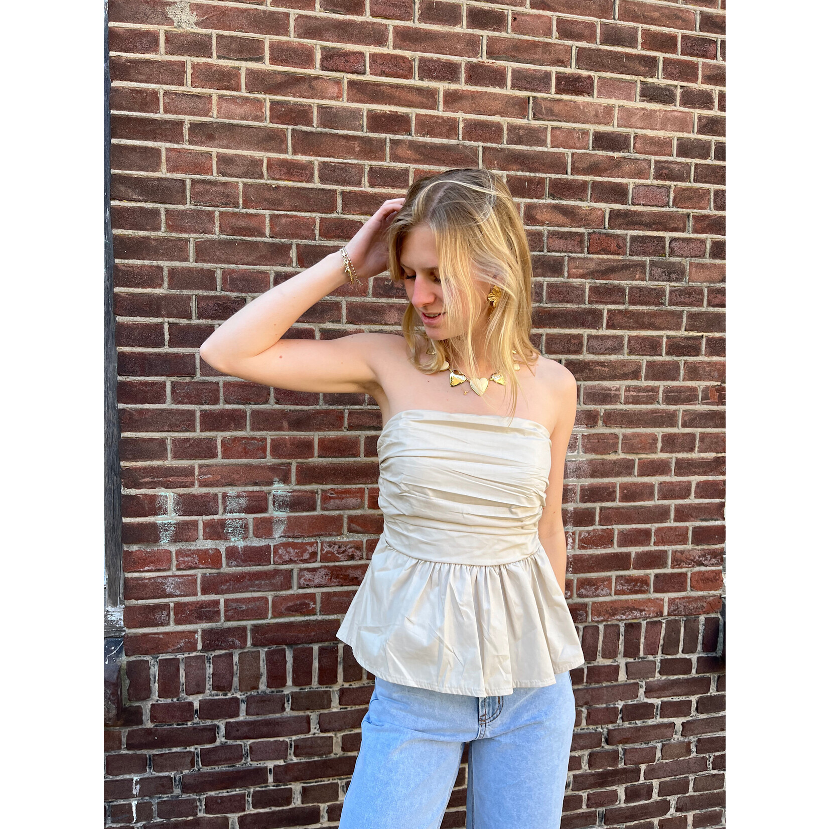 Flo Boutique Strapless Top Sofia Beige