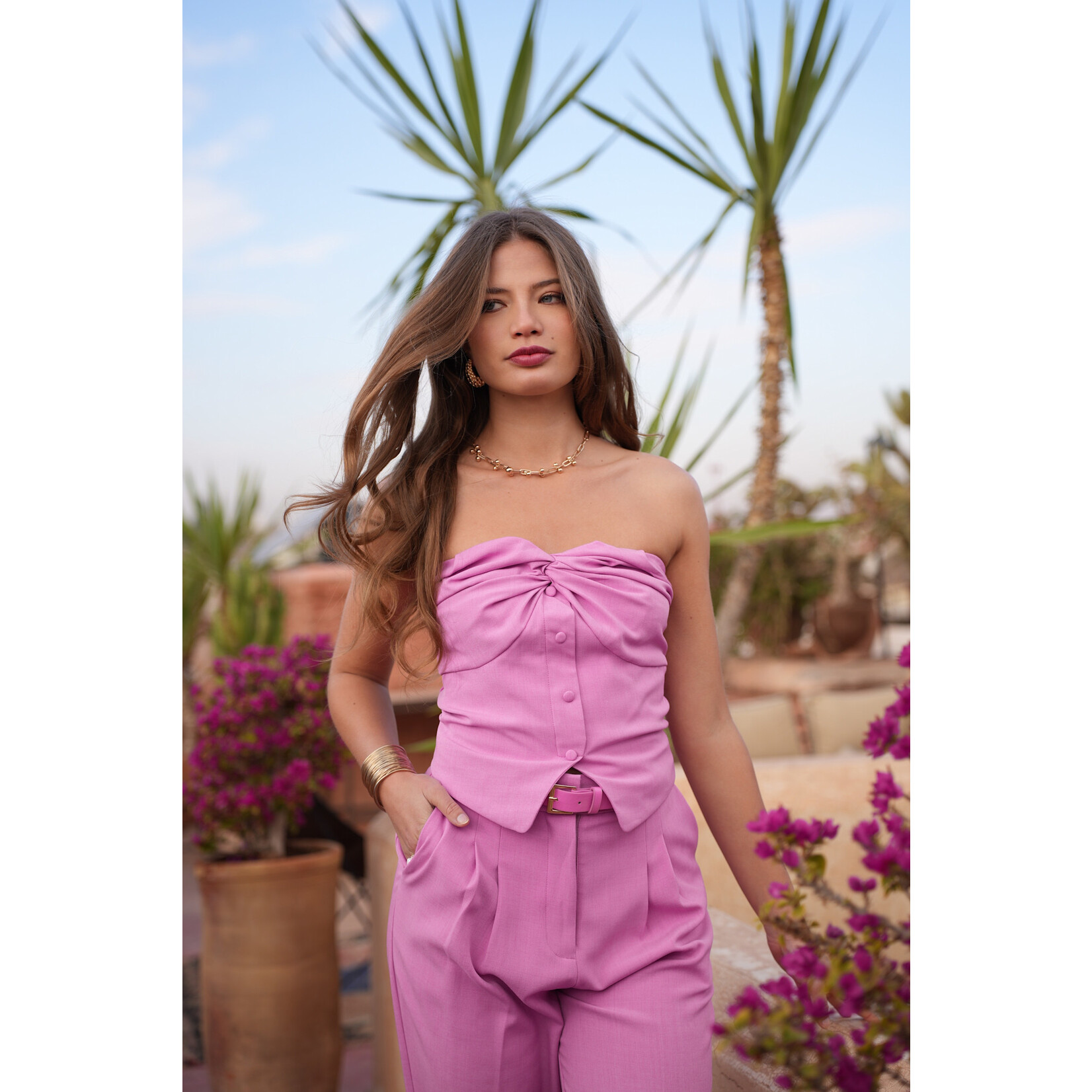 Flo Boutique Bandeau top Kate Pink