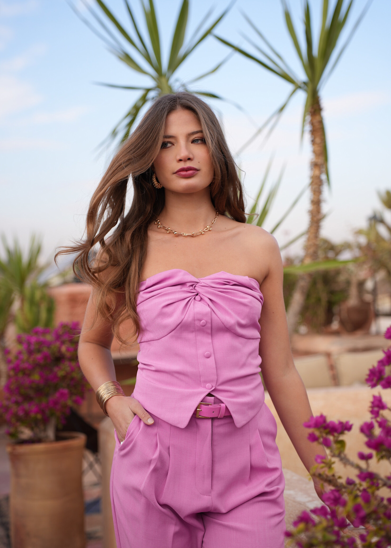 Flo Boutique Bandeau top Kate Pink