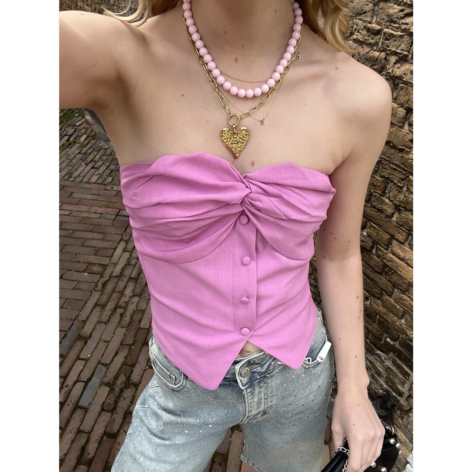 Flo Boutique Bandeau top Kate Pink