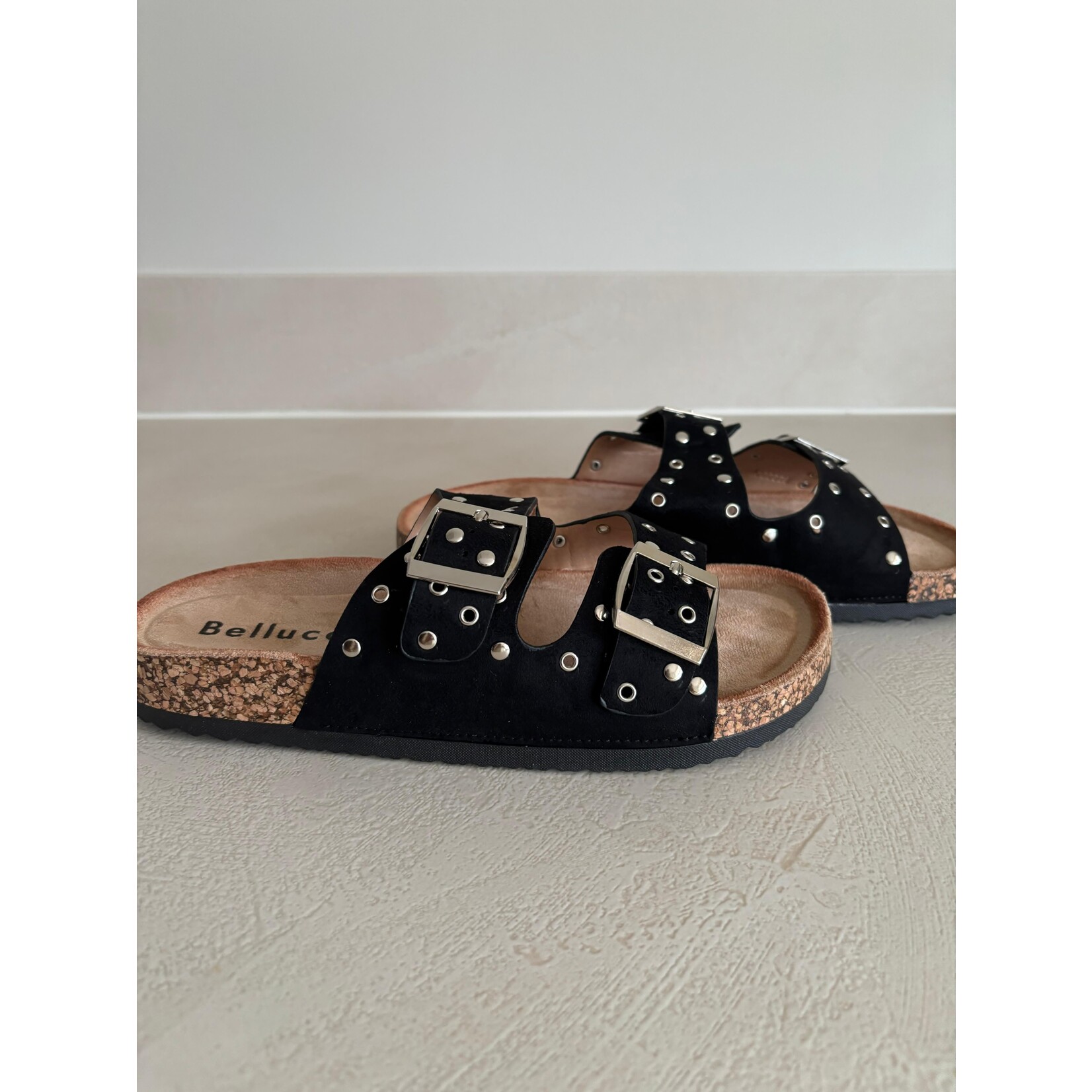 Flo Boutique Slipper studs Gigi Black