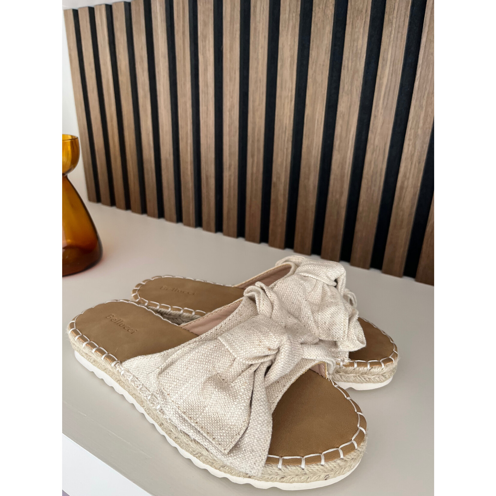 Flo Boutique Slipper Bow Beige