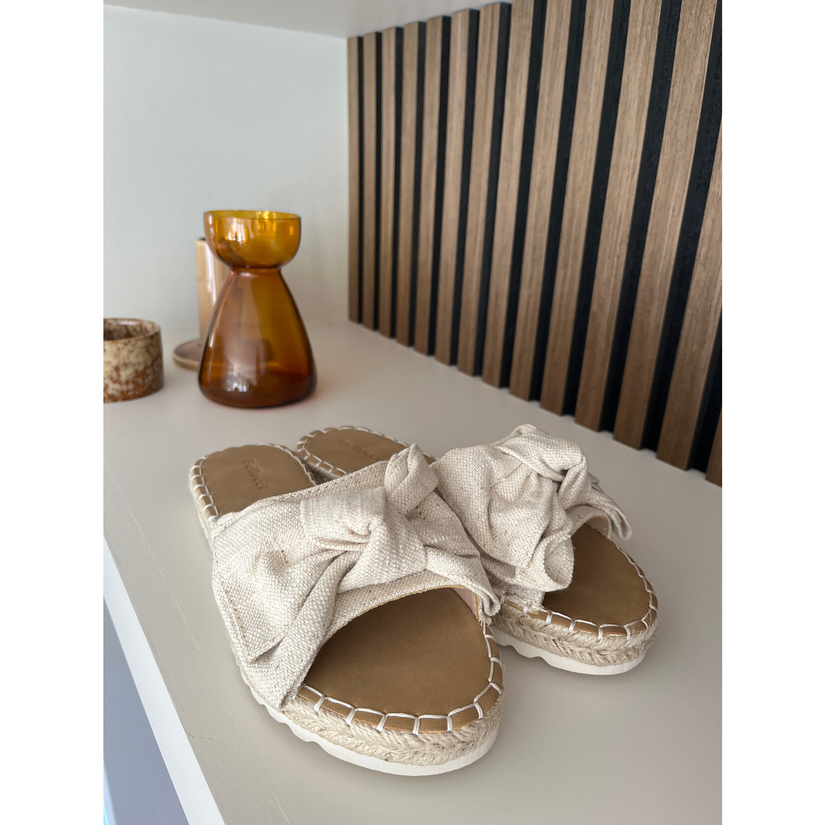 Flo Boutique Slipper Bow Beige
