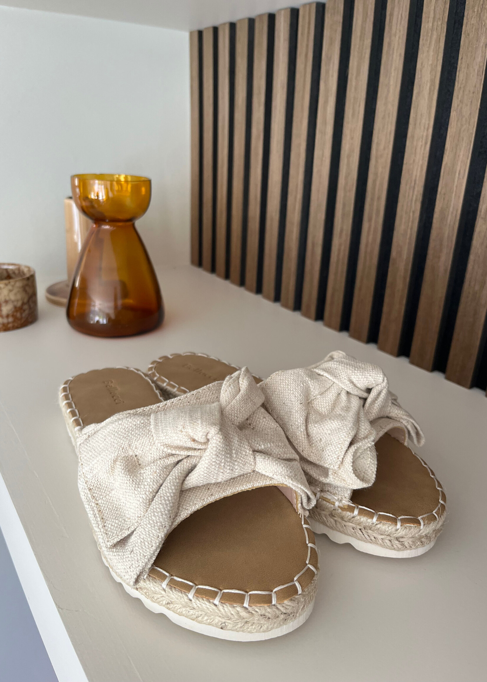 Flo Boutique Slipper Bow Beige