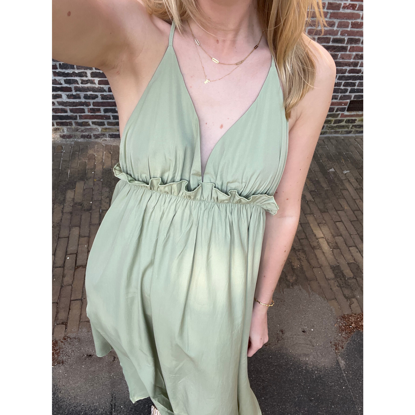 Flo Boutique Jurk Halina Green