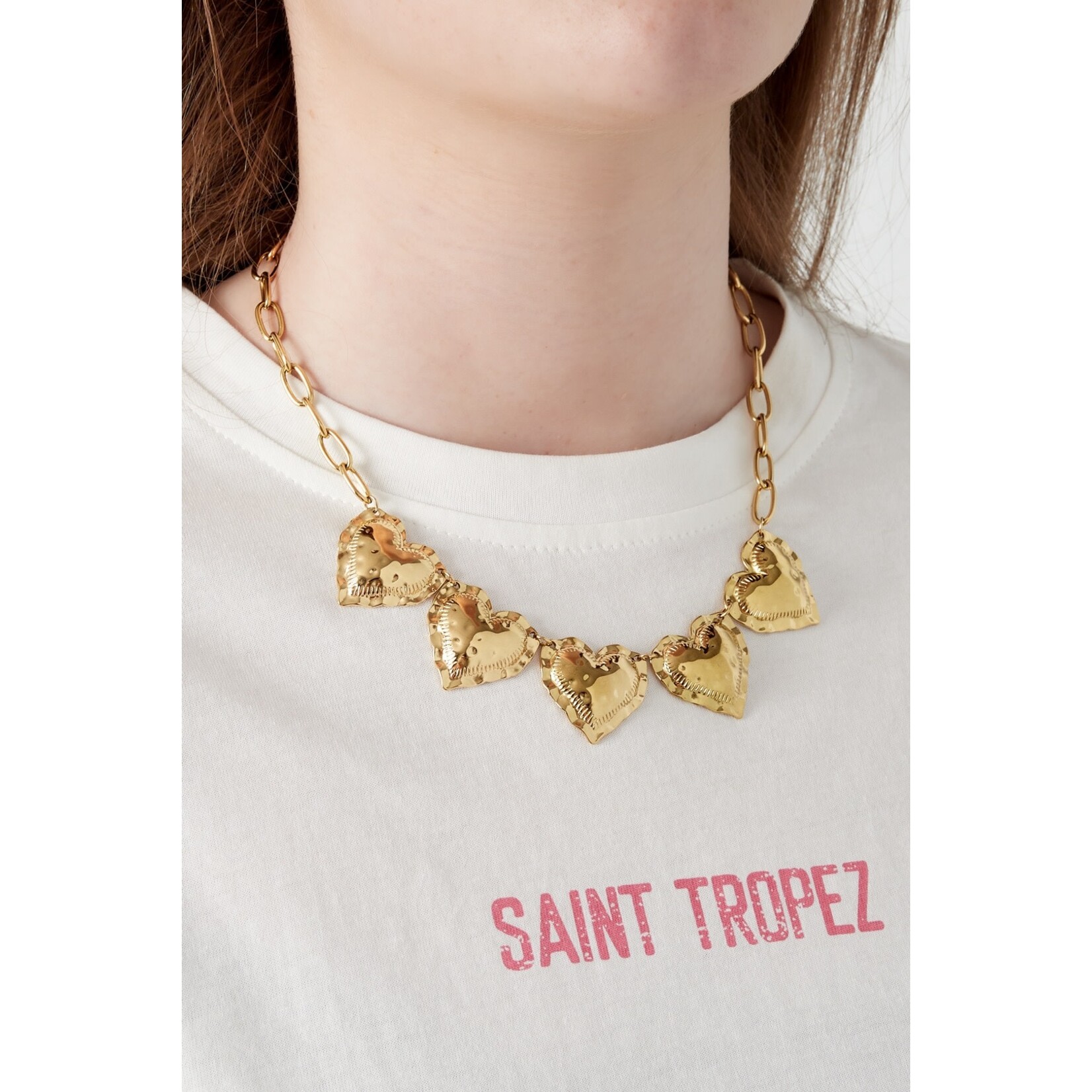 Flo Boutique Ketting Five Hearts