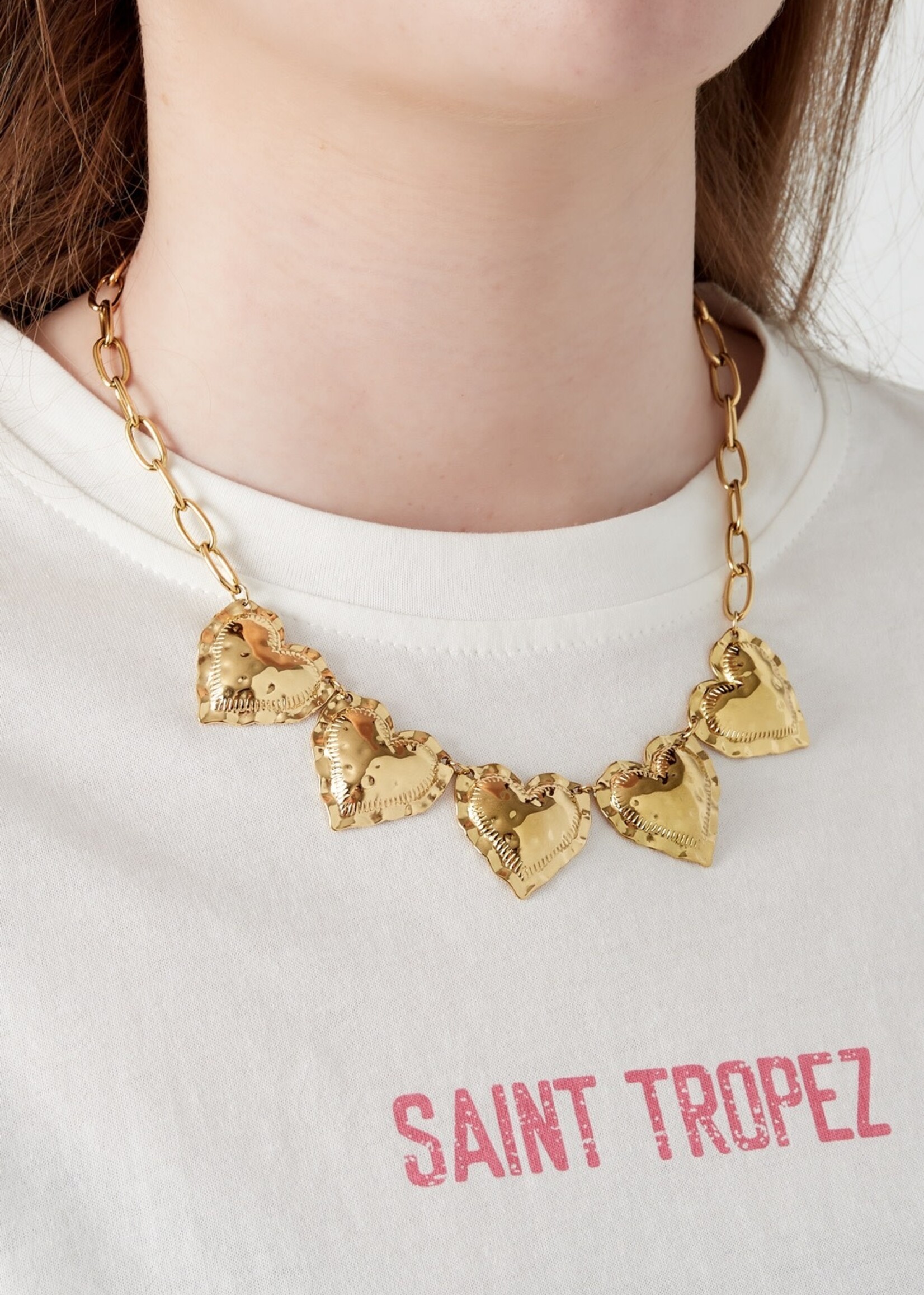 Flo Boutique Ketting Five Hearts