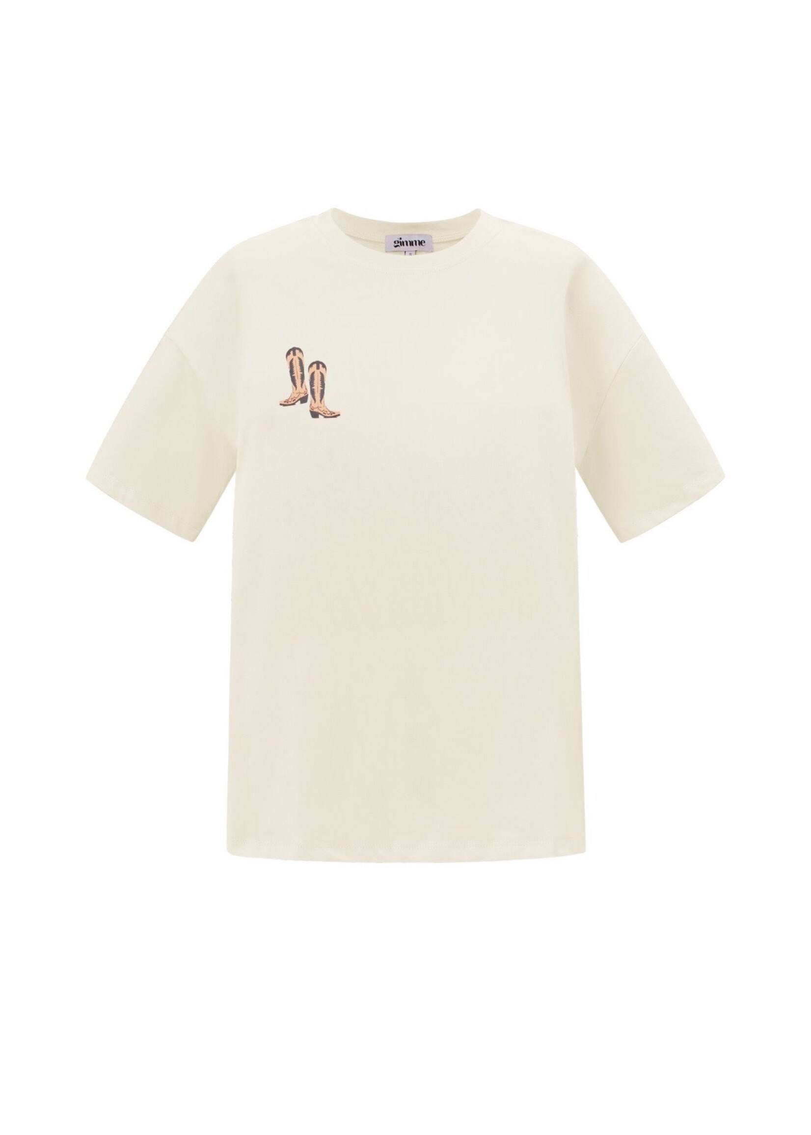 Flo Boutique T-shirt Cowboy Boots Khaki