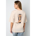 Flo Boutique T-shirt Cowboy Boots Khaki