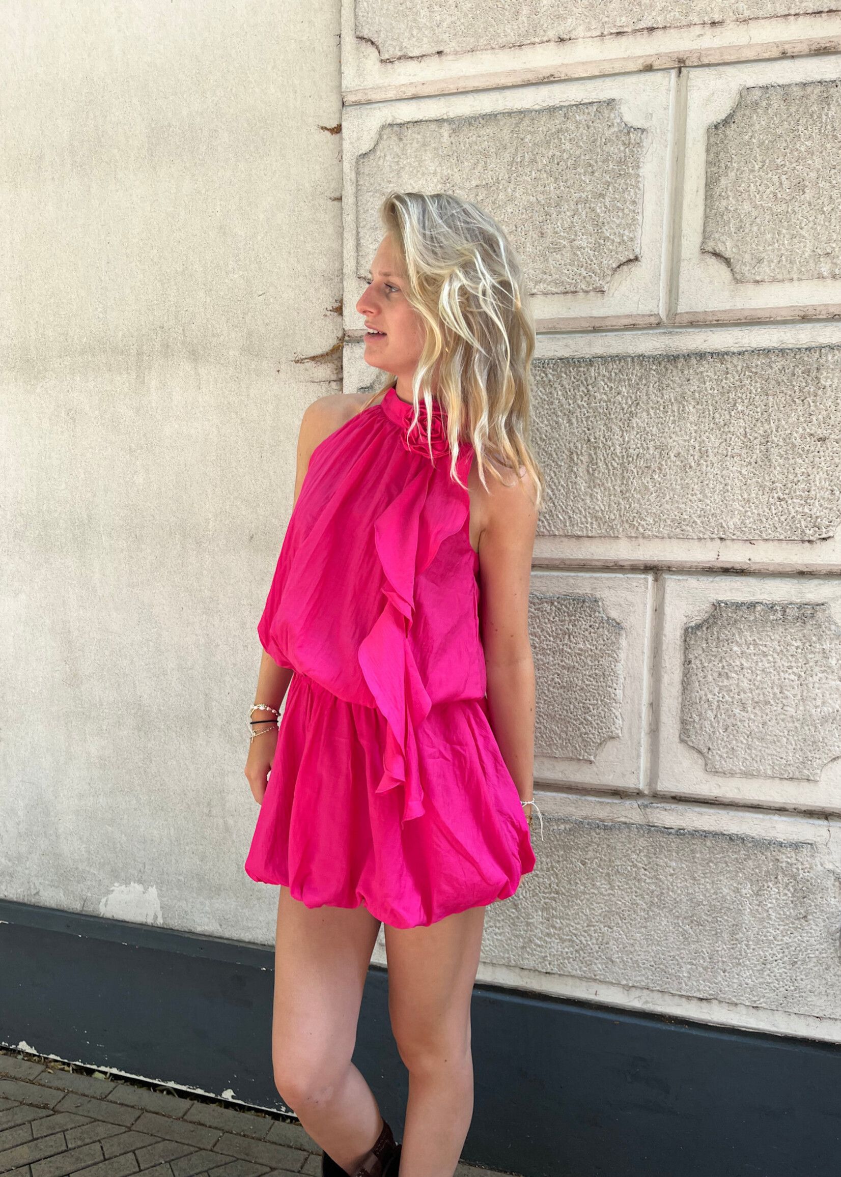 Flo Boutique Jurk Rose Fuchsia