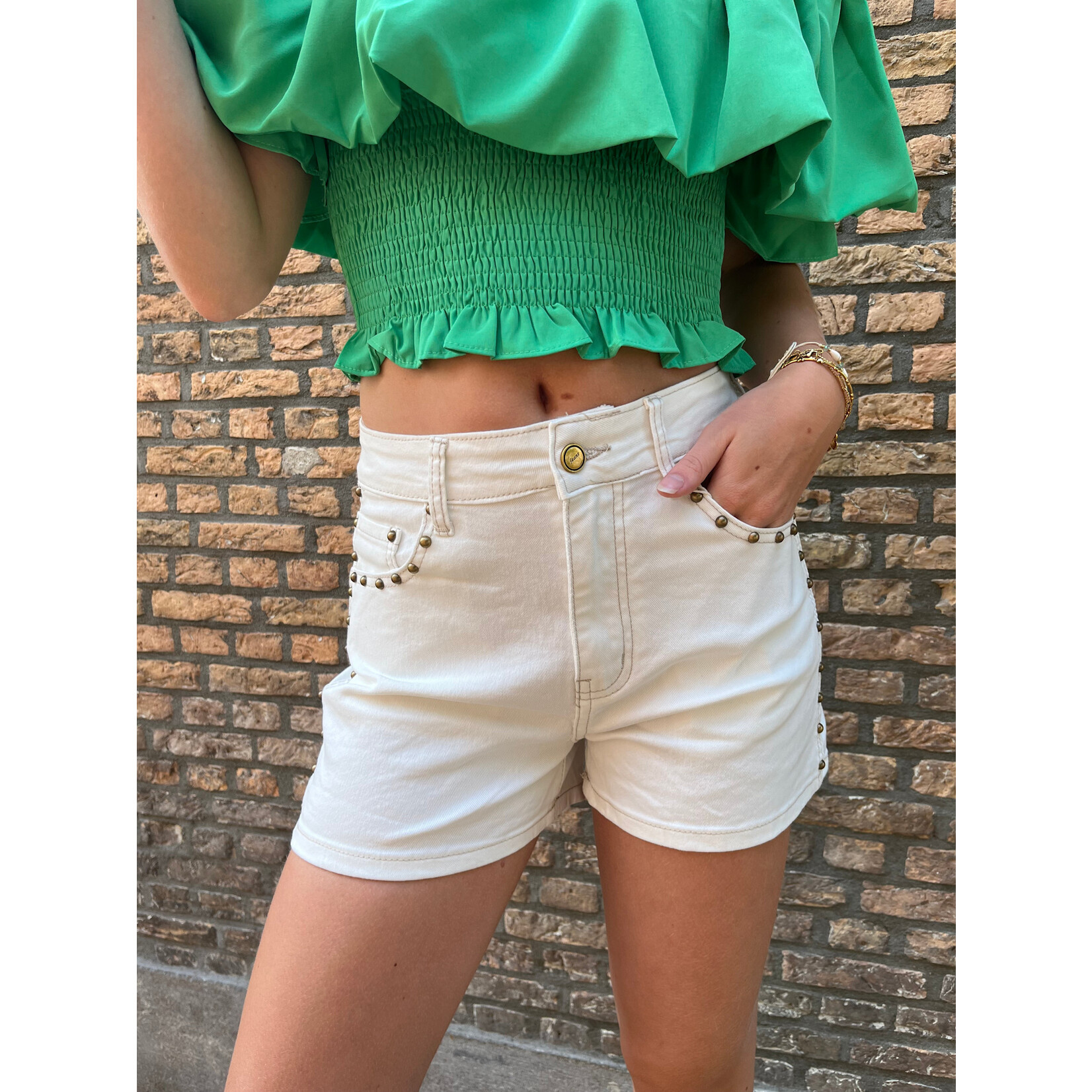Flo Boutique Denim Short Joly Beige