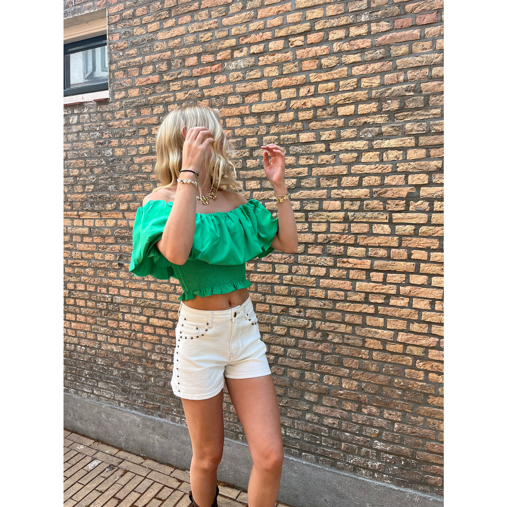 Flo Boutique Denim Short Joly Beige