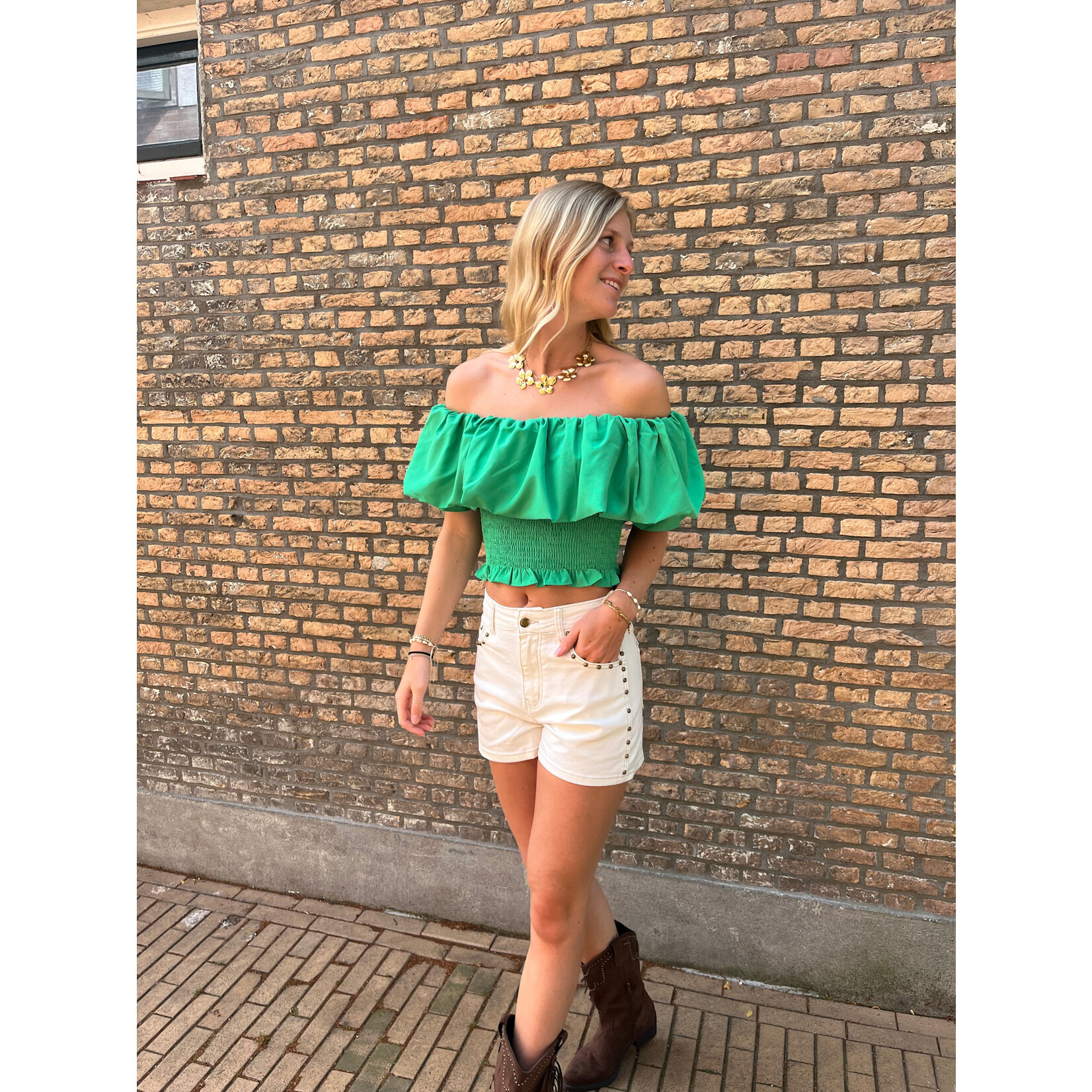 Flo Boutique Denim Short Joly Beige