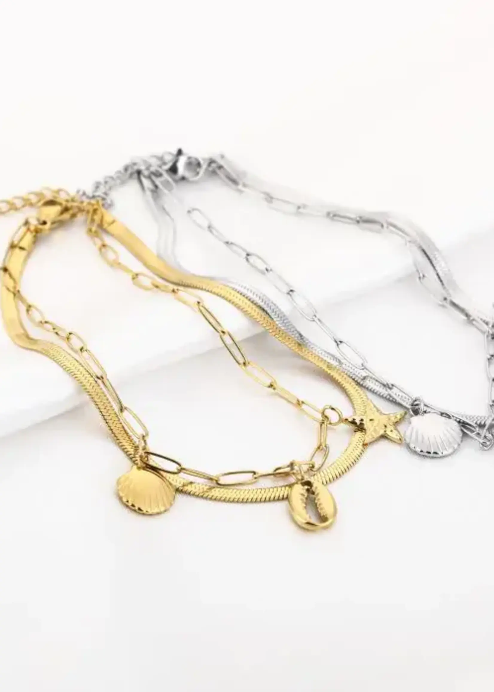 Flo Boutique Enkelbandje Sea Life Zilver