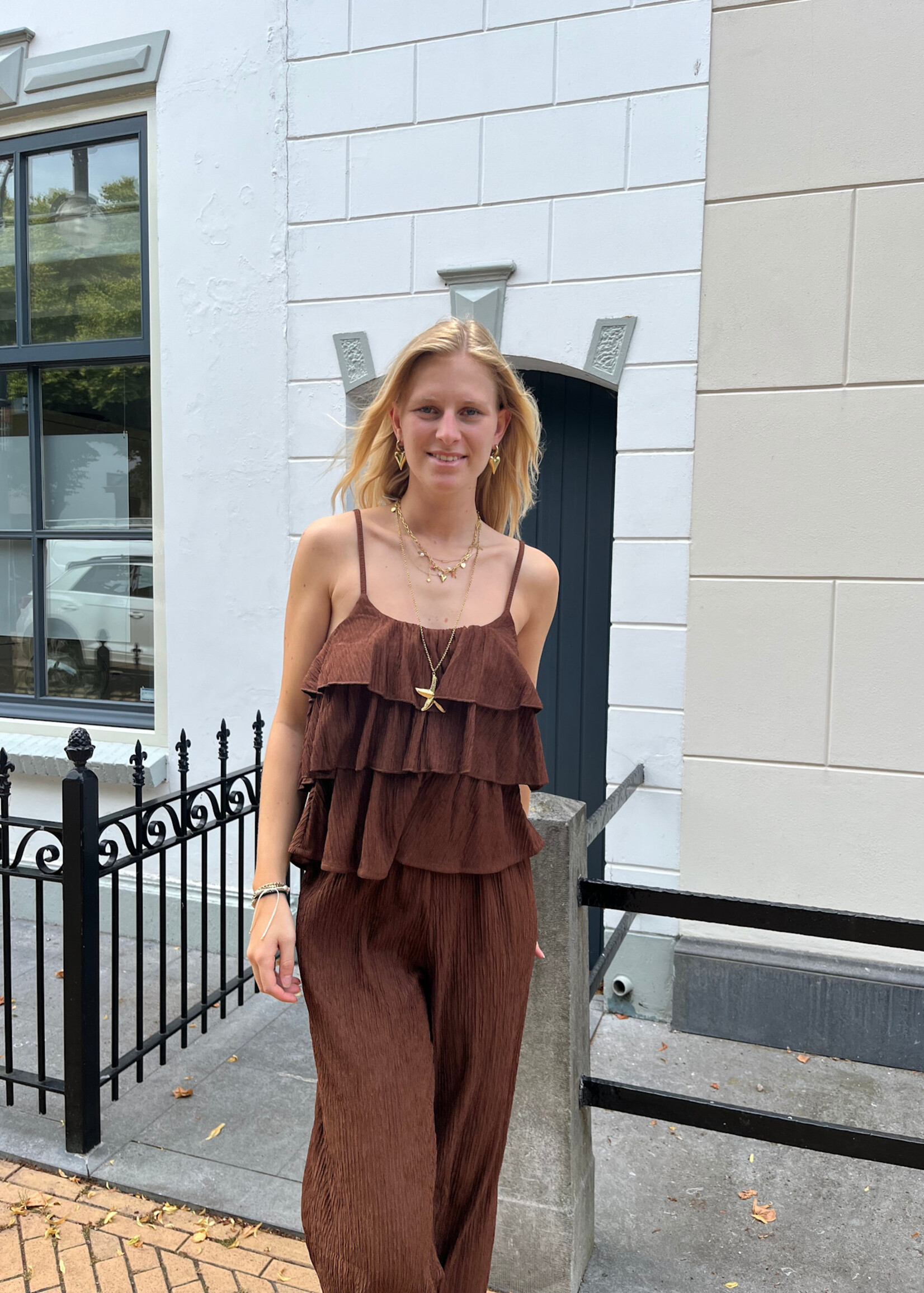 Flo Boutique Top Jula Dark Brown