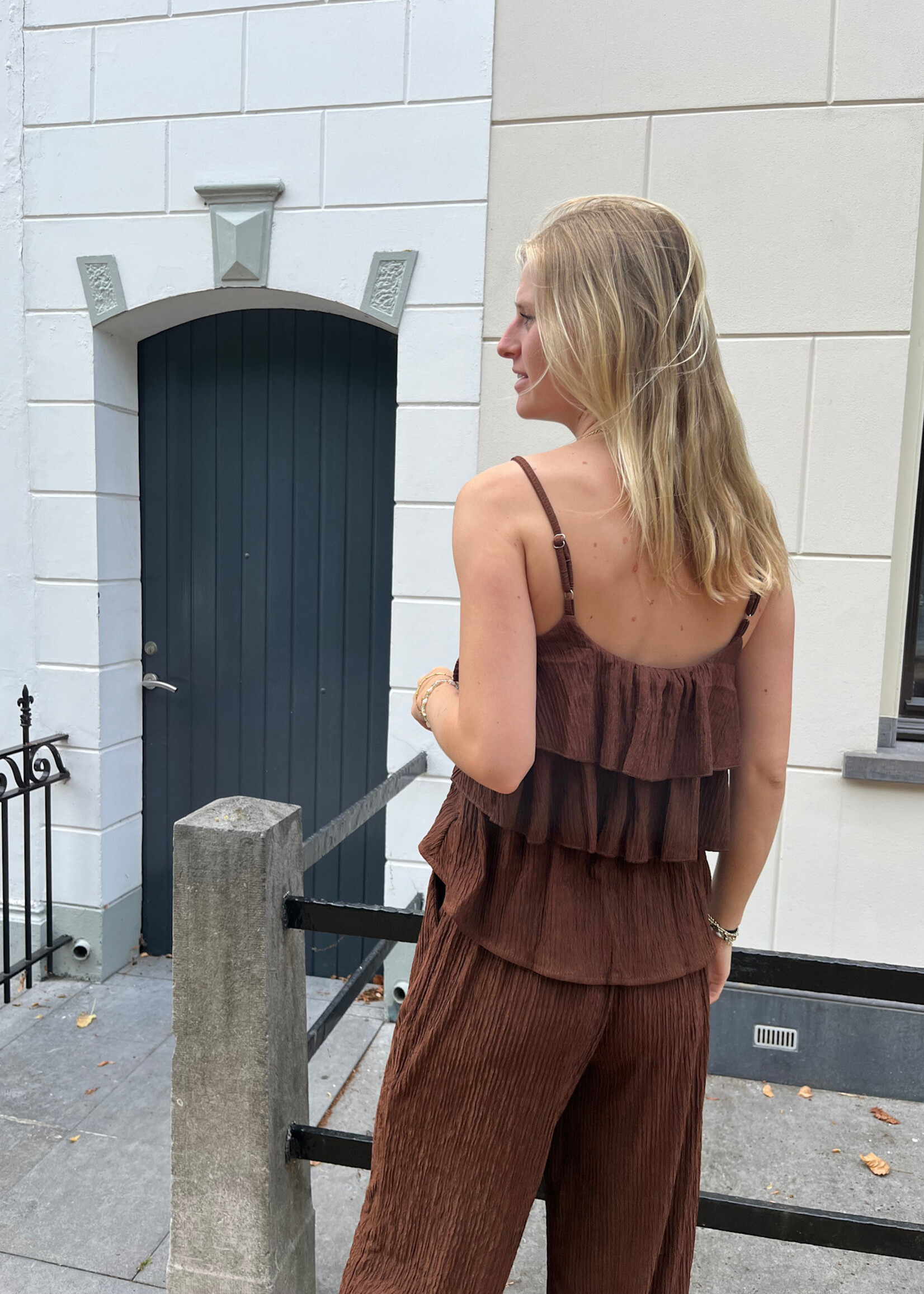 Flo Boutique Broek Juul Dark Brown