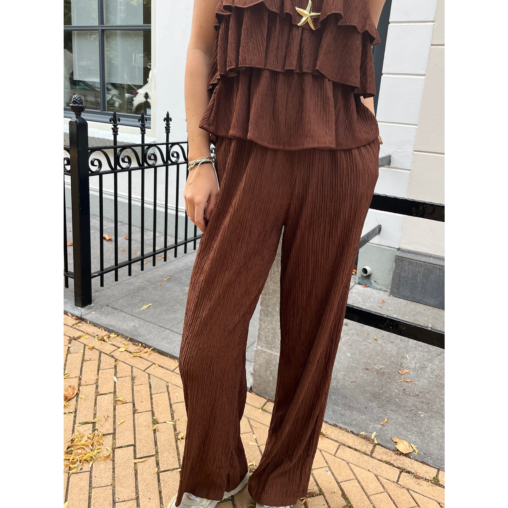 Flo Boutique Broek Juul Dark Brown
