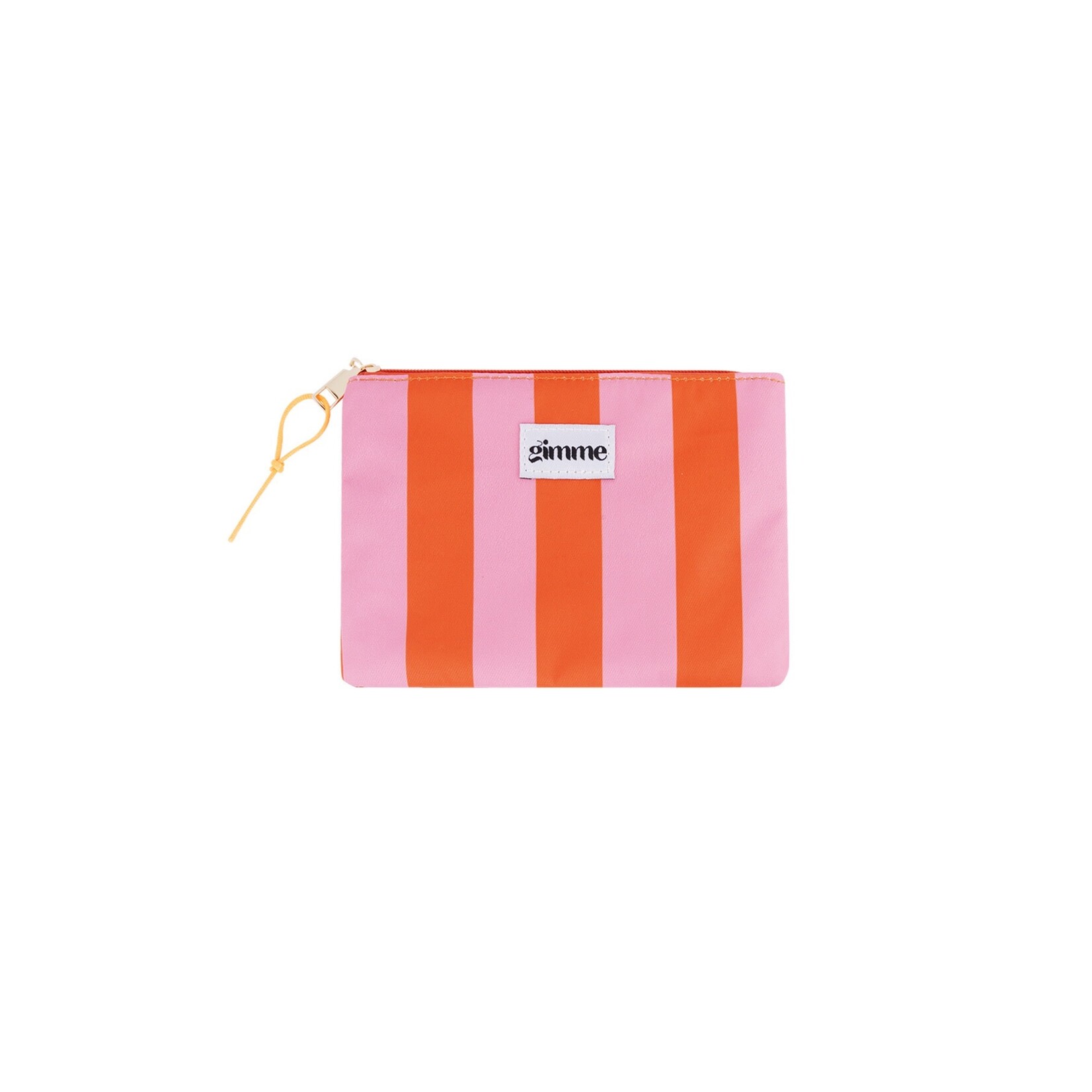 Flo Boutique Make-up tasje plat dikke streep roze/oranje